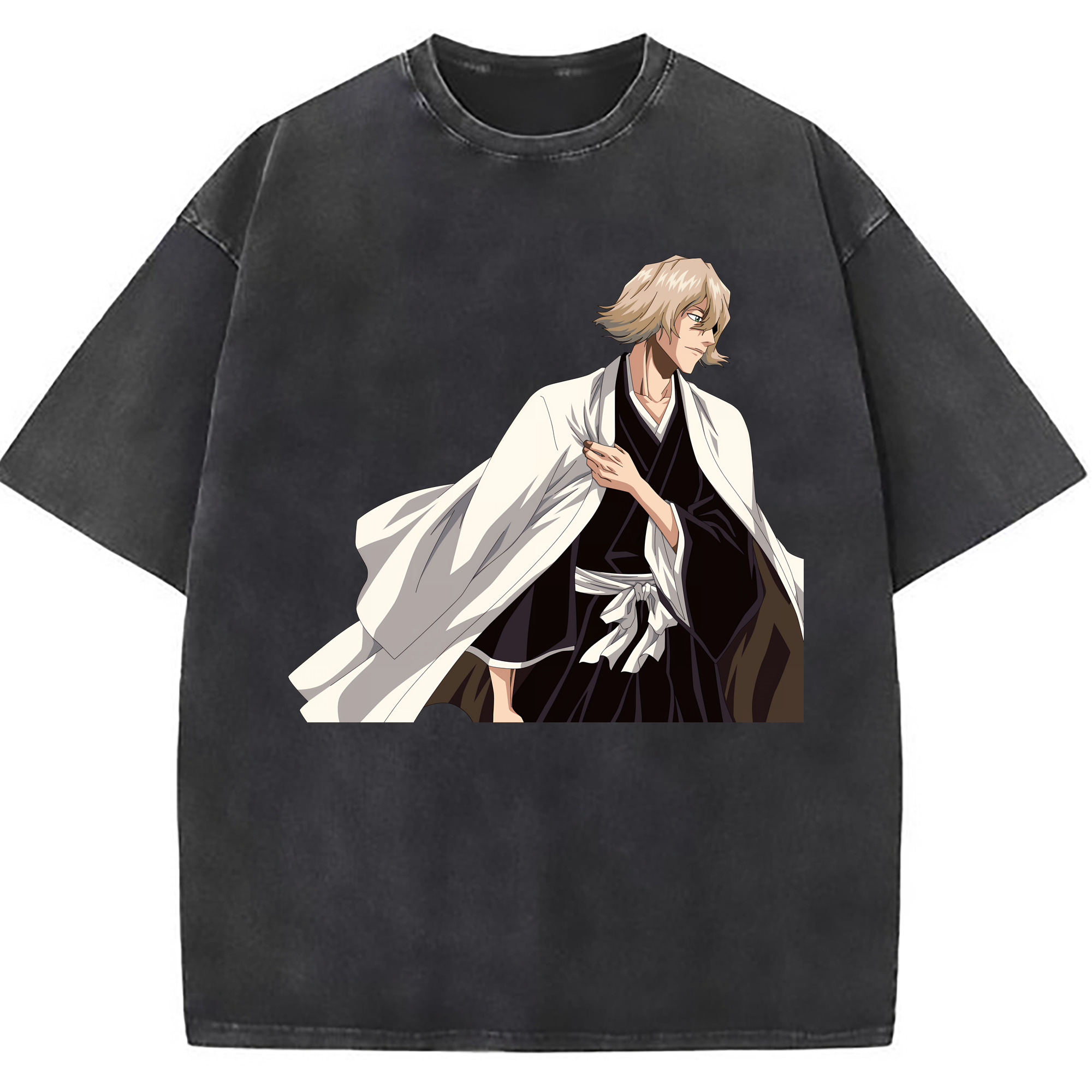 （画像用） "ブリーチ 浦原 喜助（うらはら きすけ） BLEACH Urahara Kisuke " 綿100% ヴィンテージ風 半袖Tシャツ（フロントプリント）