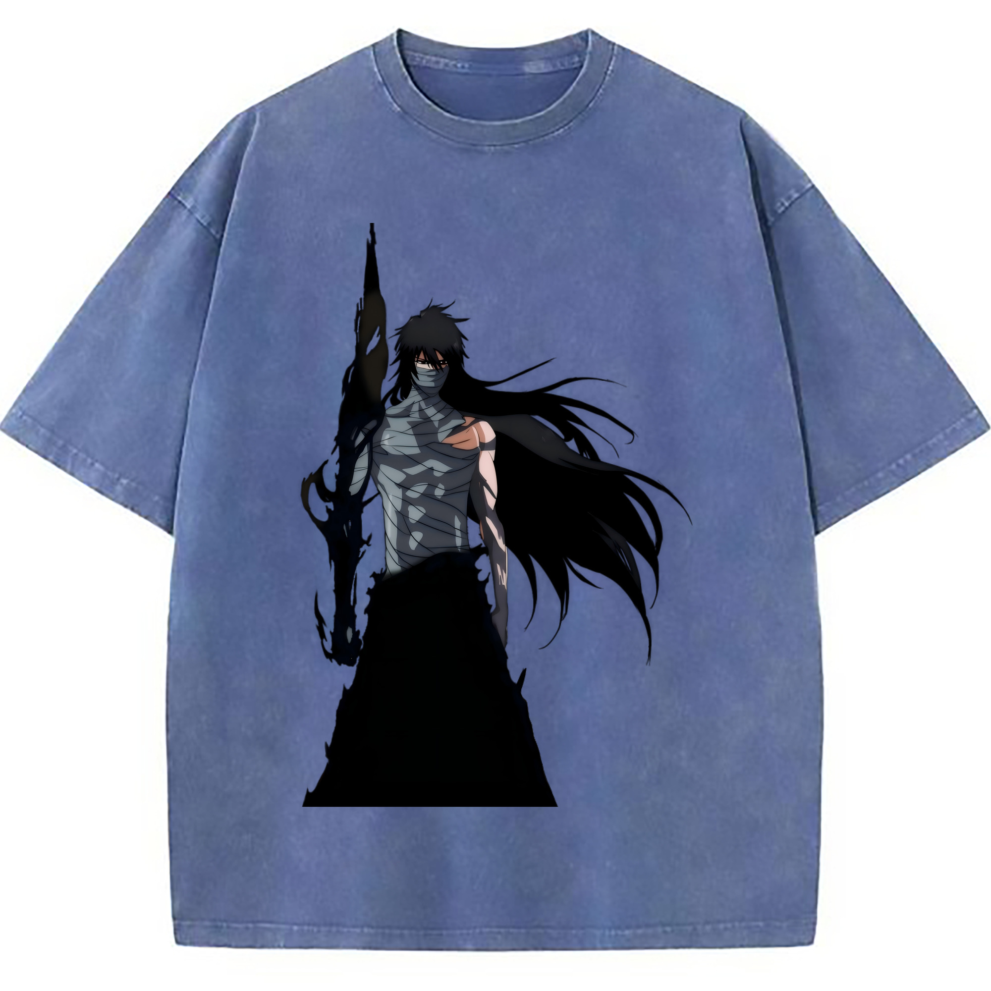 （画像用） ブリーチ 黒崎一護（くろさき いちご）BLEACH Kurosaki Ichigo 綿100% ヴィンテージ風 半袖Tシャツ（フロントプリント）
