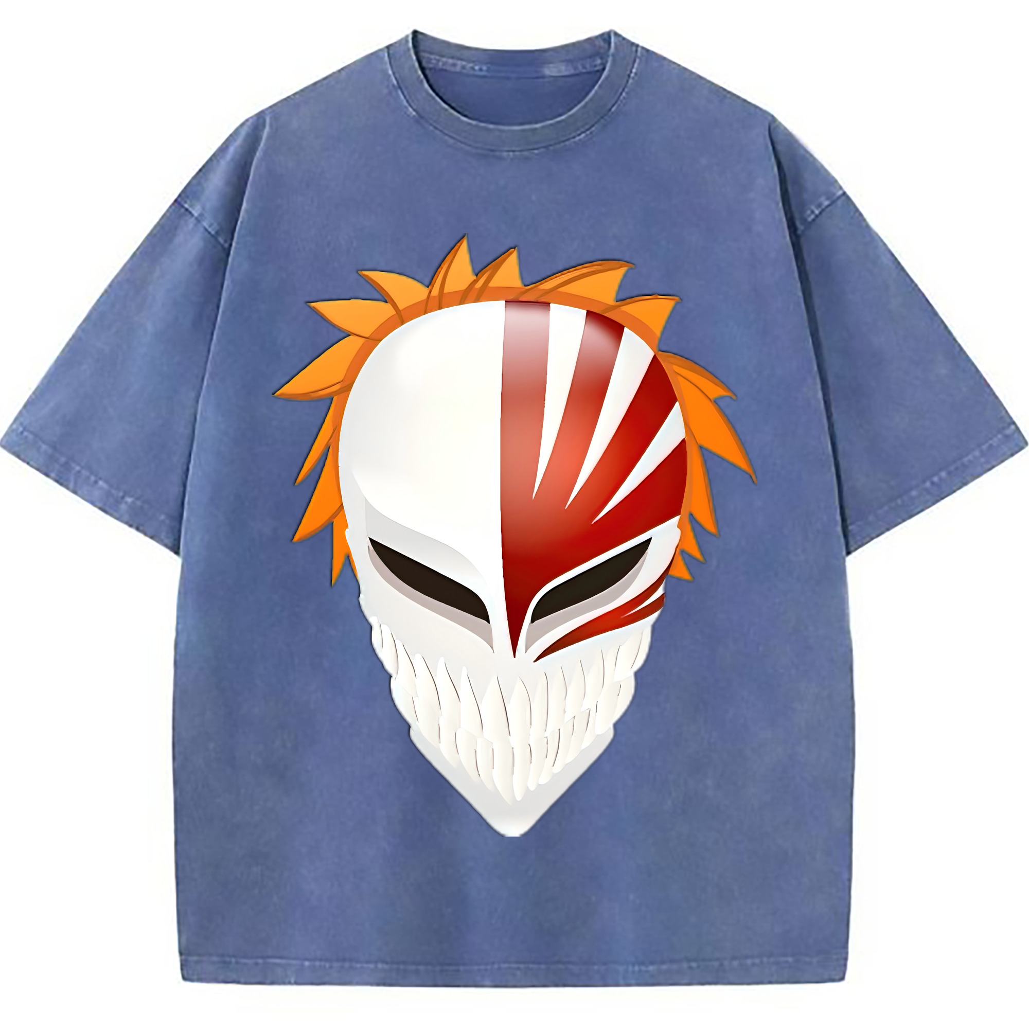（画像用） ブリーチ 黒崎一護（くろさき いちご）BLEACH Kurosaki Ichigo 綿100% ヴィンテージ風 半袖Tシャツ（フロントプリント）