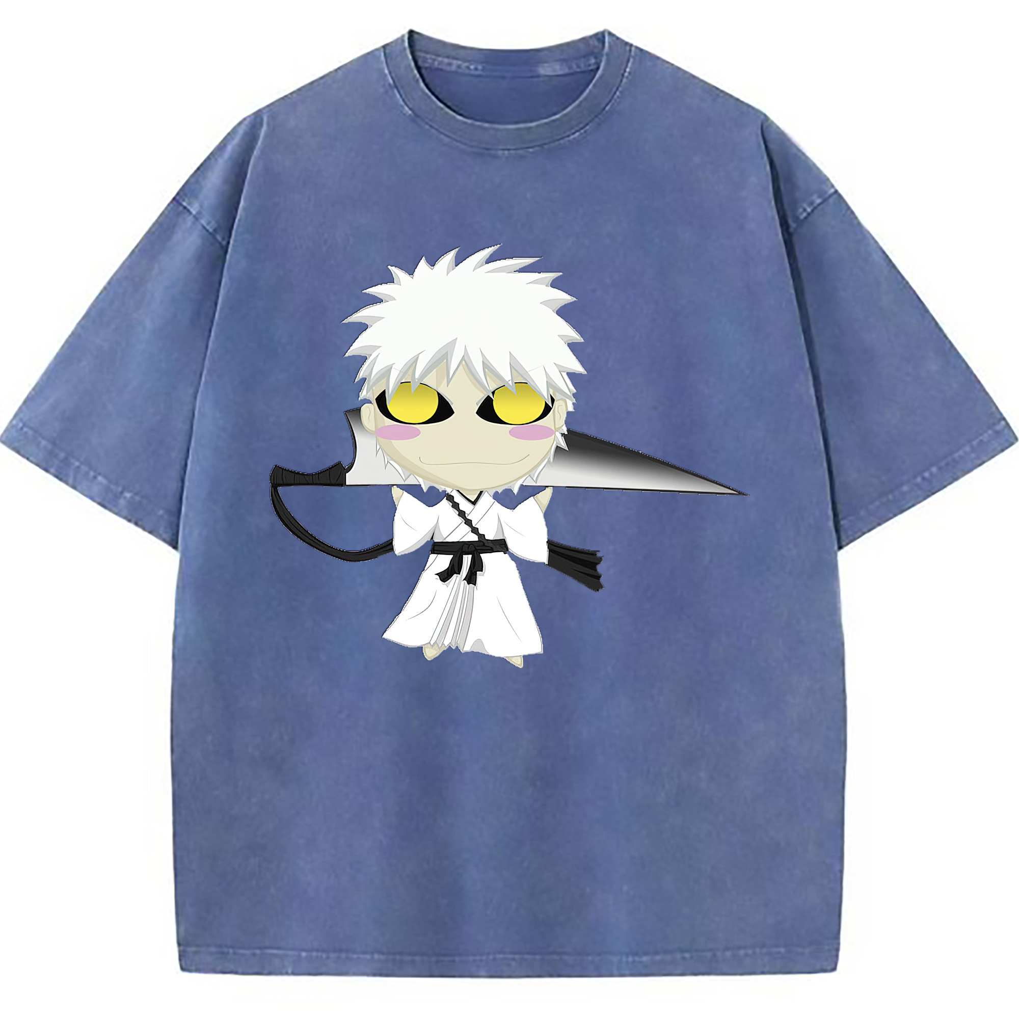 （画像用） ブリーチ 黒崎一護（くろさき いちご）BLEACH Kurosaki Ichigo 綿100% ヴィンテージ風 半袖Tシャツ（フロントプリント）