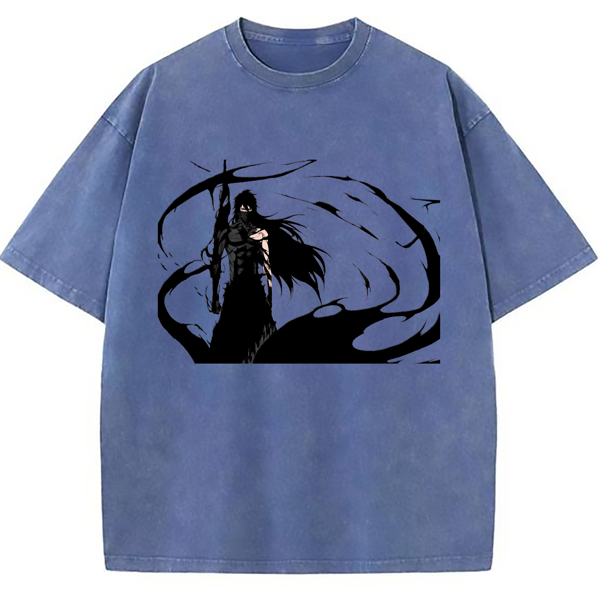 （画像用） ブリーチ 黒崎一護（くろさき いちご）BLEACH Kurosaki Ichigo 綿100% ヴィンテージ風 半袖Tシャツ（フロントプリント）