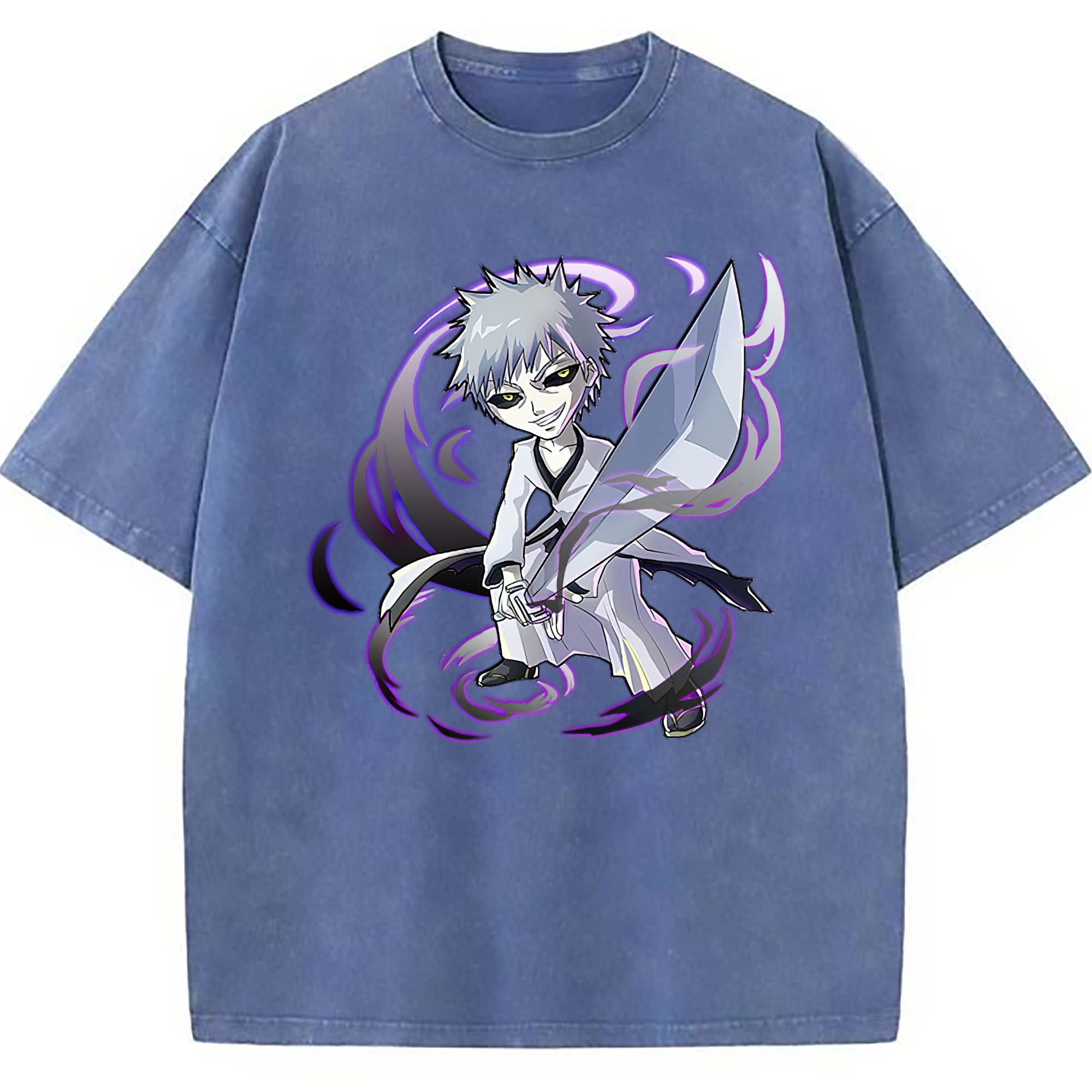 （画像用） ブリーチ 黒崎一護（くろさき いちご）BLEACH Kurosaki Ichigo 綿100% ヴィンテージ風 半袖Tシャツ（フロントプリント）
