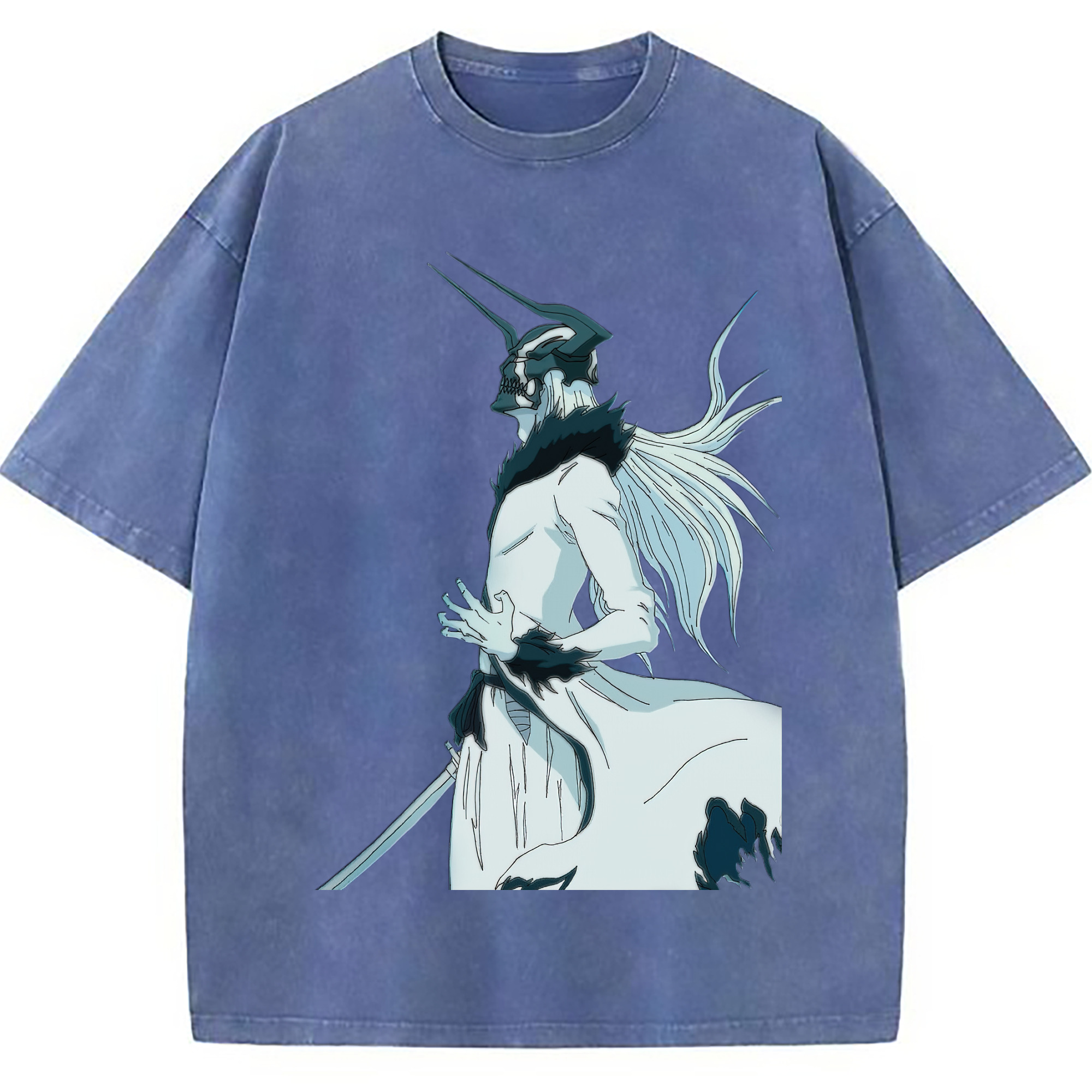 （画像用） ブリーチ 黒崎一護（くろさき いちご）BLEACH Kurosaki Ichigo 綿100% ヴィンテージ風 半袖Tシャツ（フロントプリント）