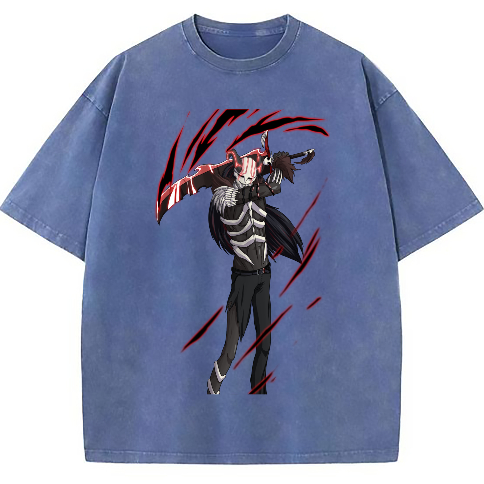 （画像用） ブリーチ 黒崎一護（くろさき いちご）BLEACH Kurosaki Ichigo 綿100% ヴィンテージ風 半袖Tシャツ（フロントプリント）