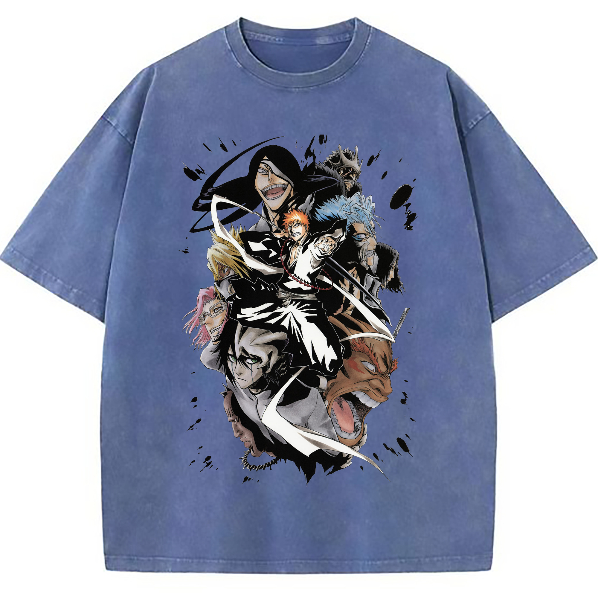 （画像用） ブリーチ 黒崎一護（くろさき いちご）BLEACH Kurosaki Ichigo 綿100% ヴィンテージ風 半袖Tシャツ（フロントプリント）