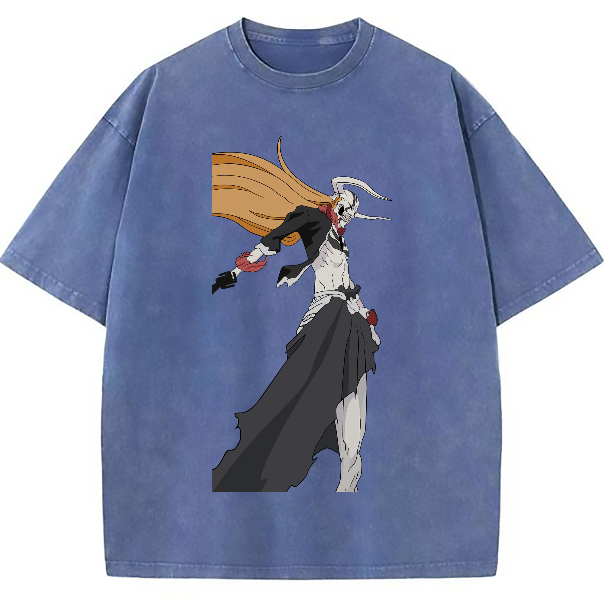 （画像用） ブリーチ 黒崎一護（くろさき いちご）BLEACH Kurosaki Ichigo 綿100% ヴィンテージ風 半袖Tシャツ（フロントプリント）
