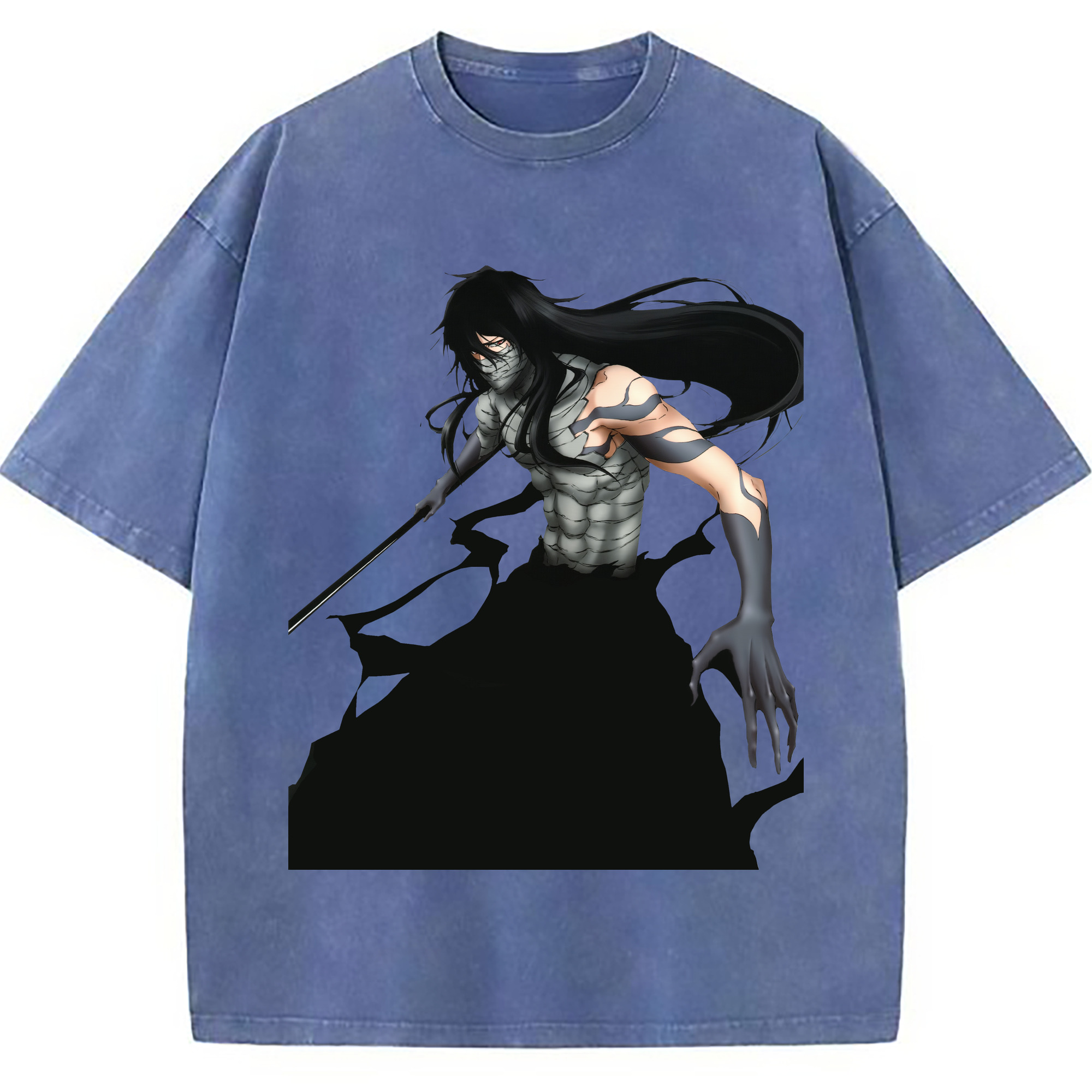 （画像用） ブリーチ 黒崎一護（くろさき いちご）BLEACH Kurosaki Ichigo 綿100% ヴィンテージ風 半袖Tシャツ（フロントプリント）