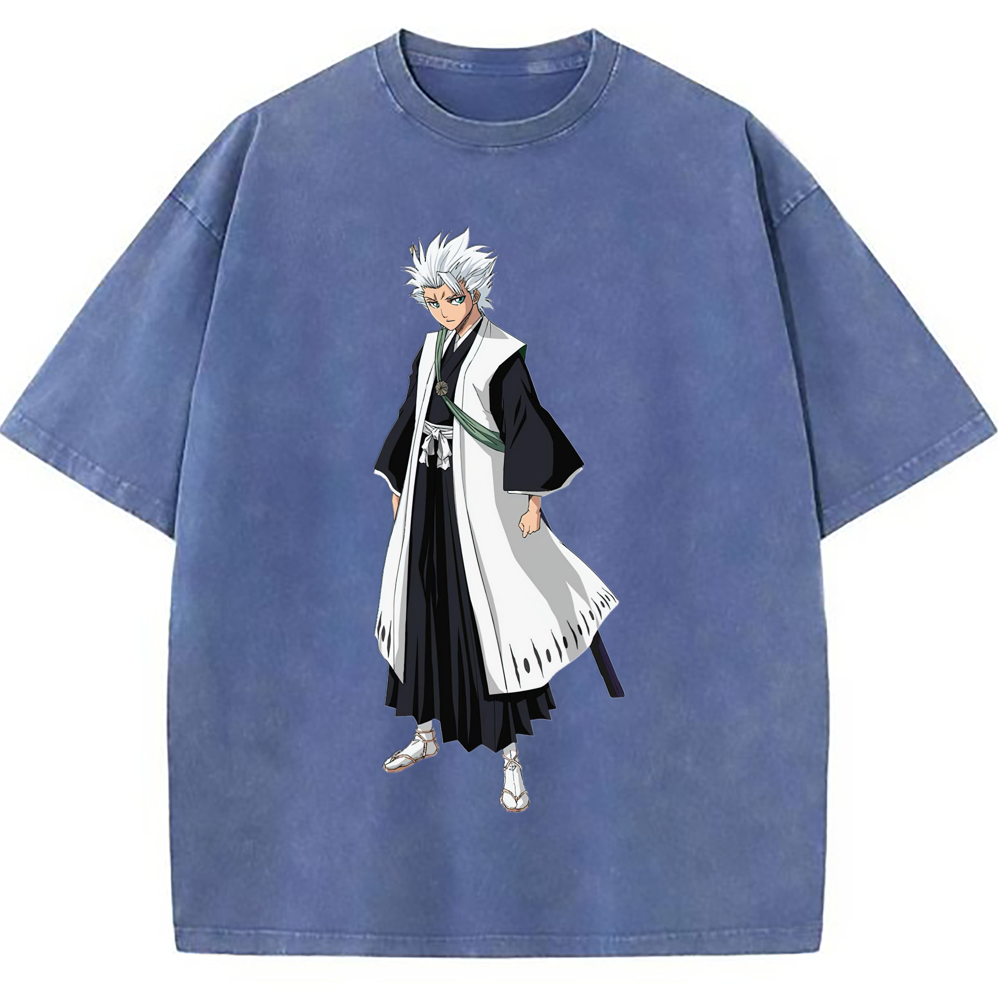 （画像用） ブリーチ 日番谷冬獅郎（ひつがや とうしろう） BLEACH Hitsugaya Toushirou 綿100% ヴィンテージ風 半袖Tシャツ（フロントプリント）