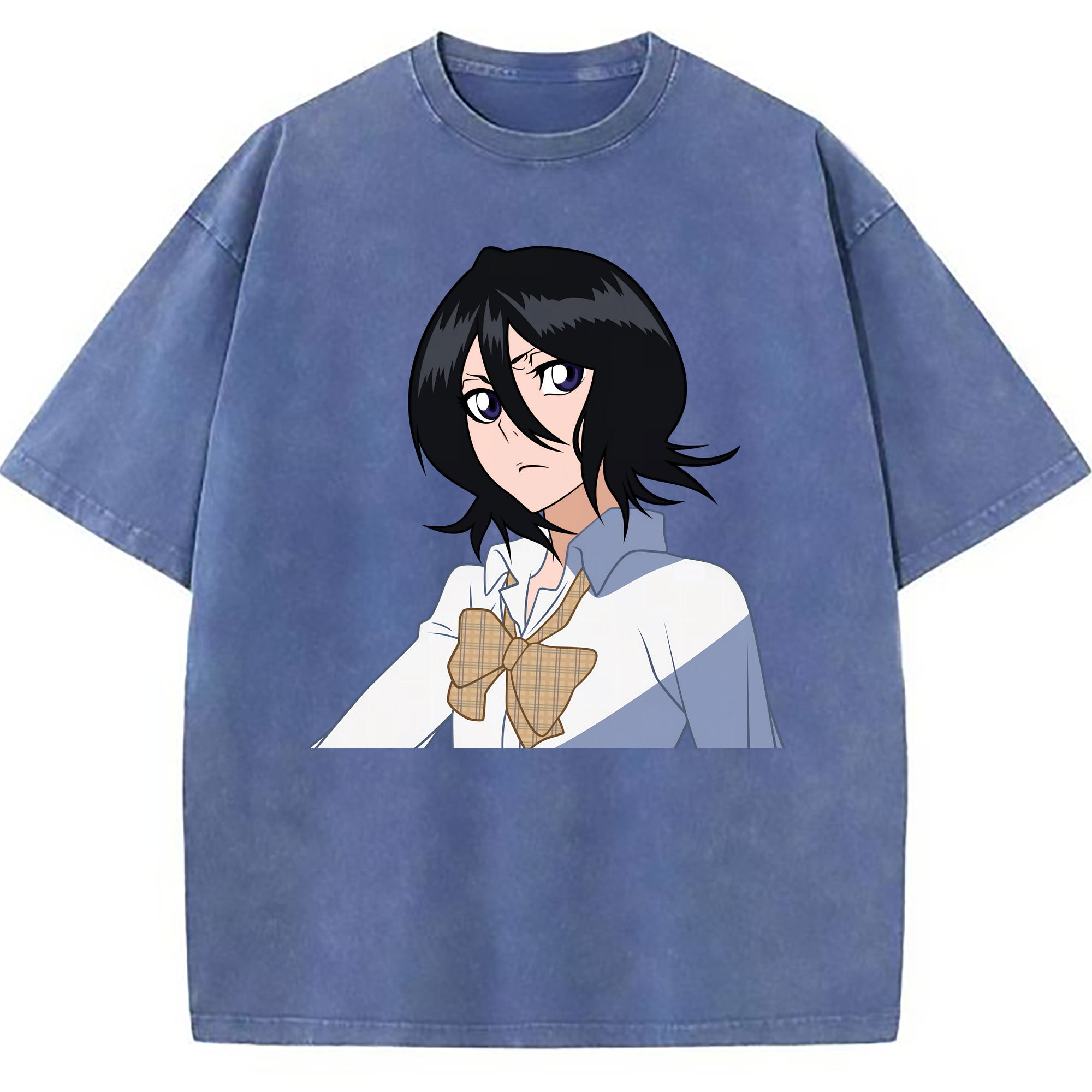 （画像用） ブリーチ 朽木ルキア BLEACH Kuchiki Rukia 綿100% ヴィンテージ風 半袖Tシャツ（フロントプリント）