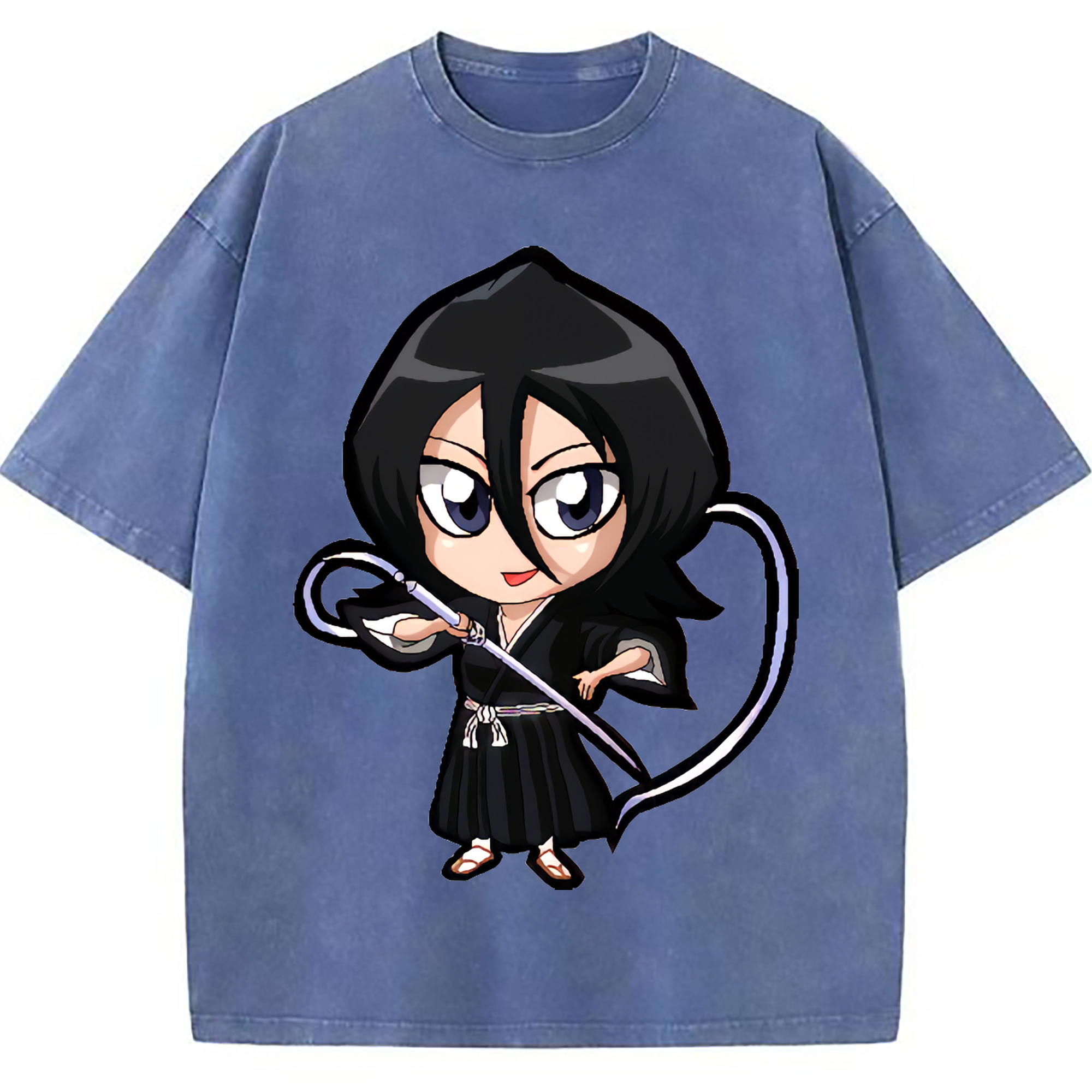 （画像用） ブリーチ 朽木ルキア BLEACH Kuchiki Rukia 綿100% ヴィンテージ風 半袖Tシャツ（フロントプリント）