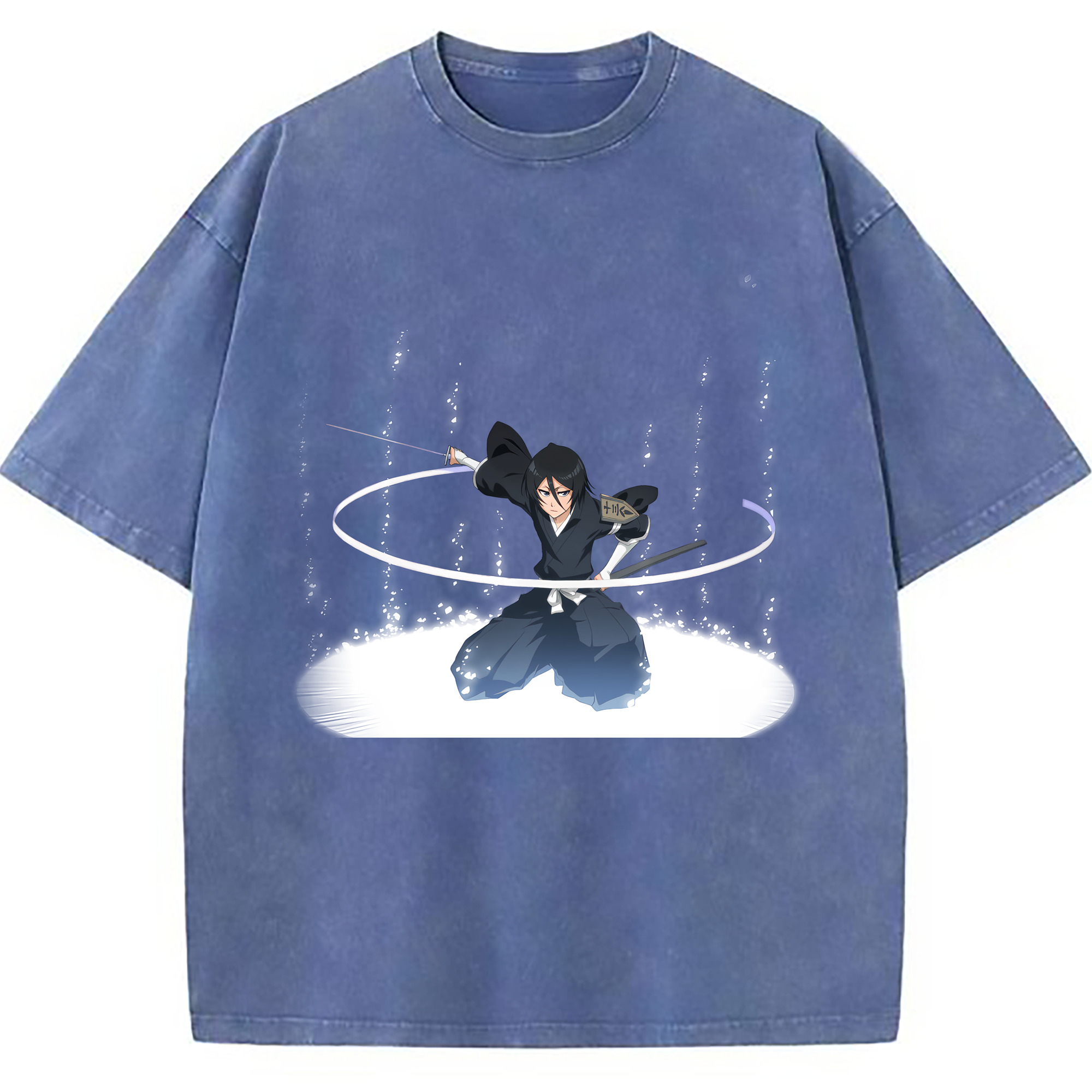 （画像用） ブリーチ 朽木ルキア BLEACH Kuchiki Rukia 綿100% ヴィンテージ風 半袖Tシャツ（フロントプリント）