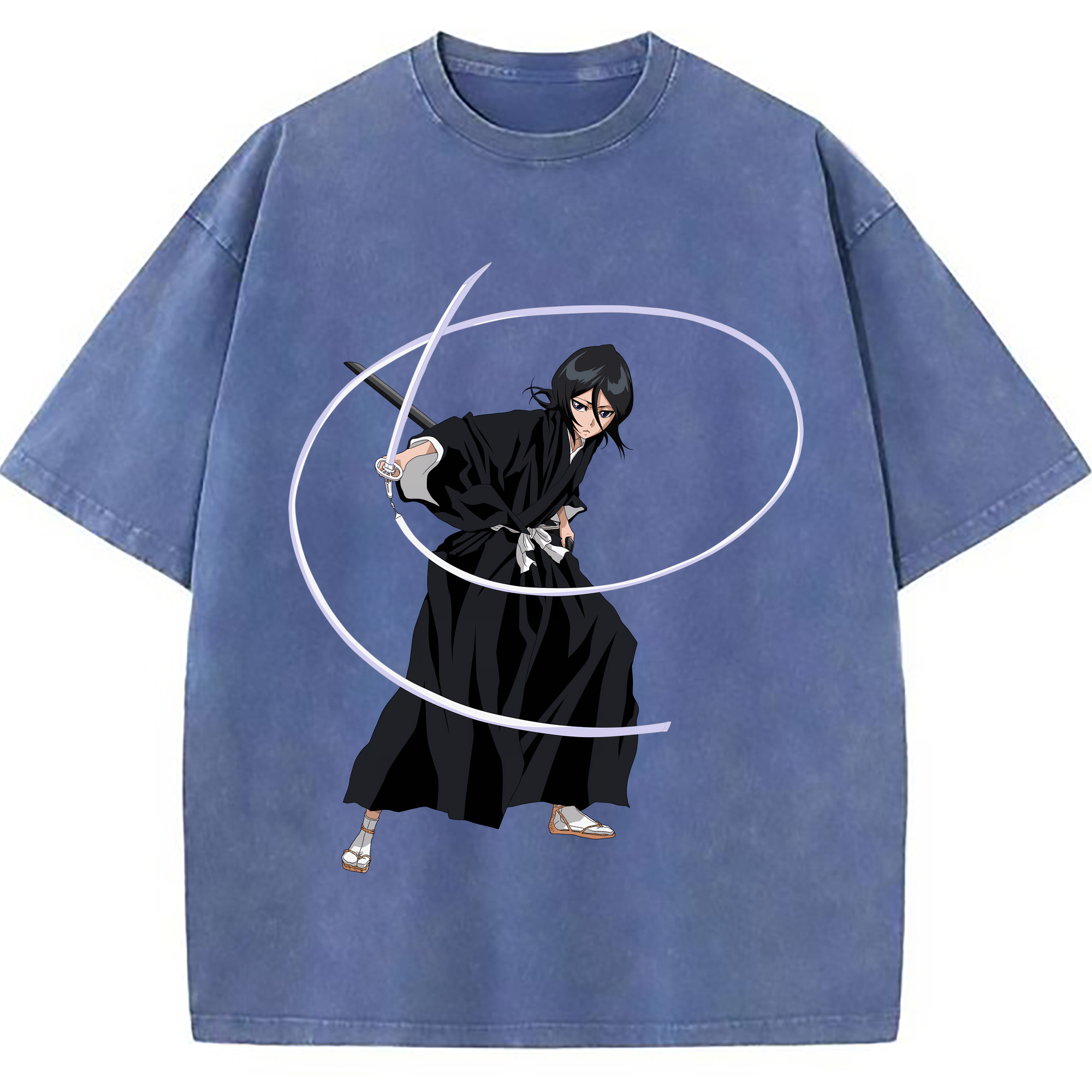 （画像用） ブリーチ 朽木ルキア BLEACH Kuchiki Rukia 綿100% ヴィンテージ風 半袖Tシャツ（フロントプリント）