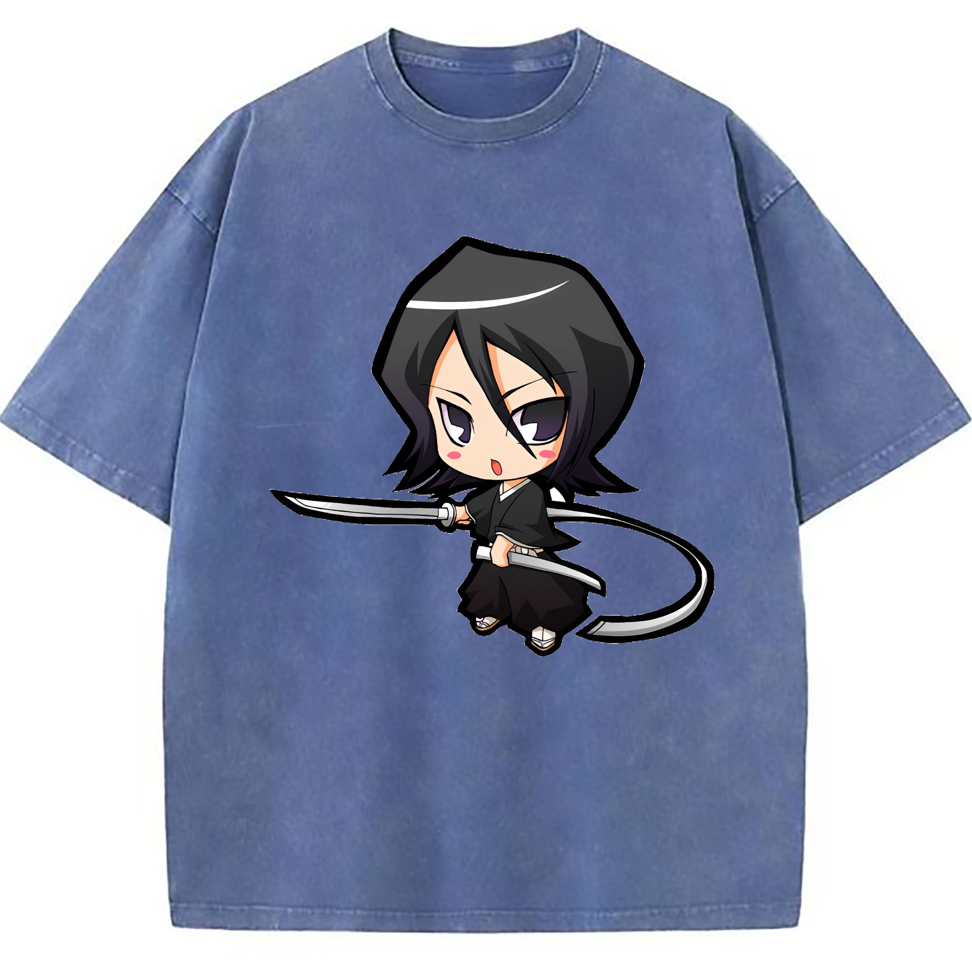 （画像用） ブリーチ 朽木ルキア BLEACH Kuchiki Rukia 綿100% ヴィンテージ風 半袖Tシャツ（フロントプリント）