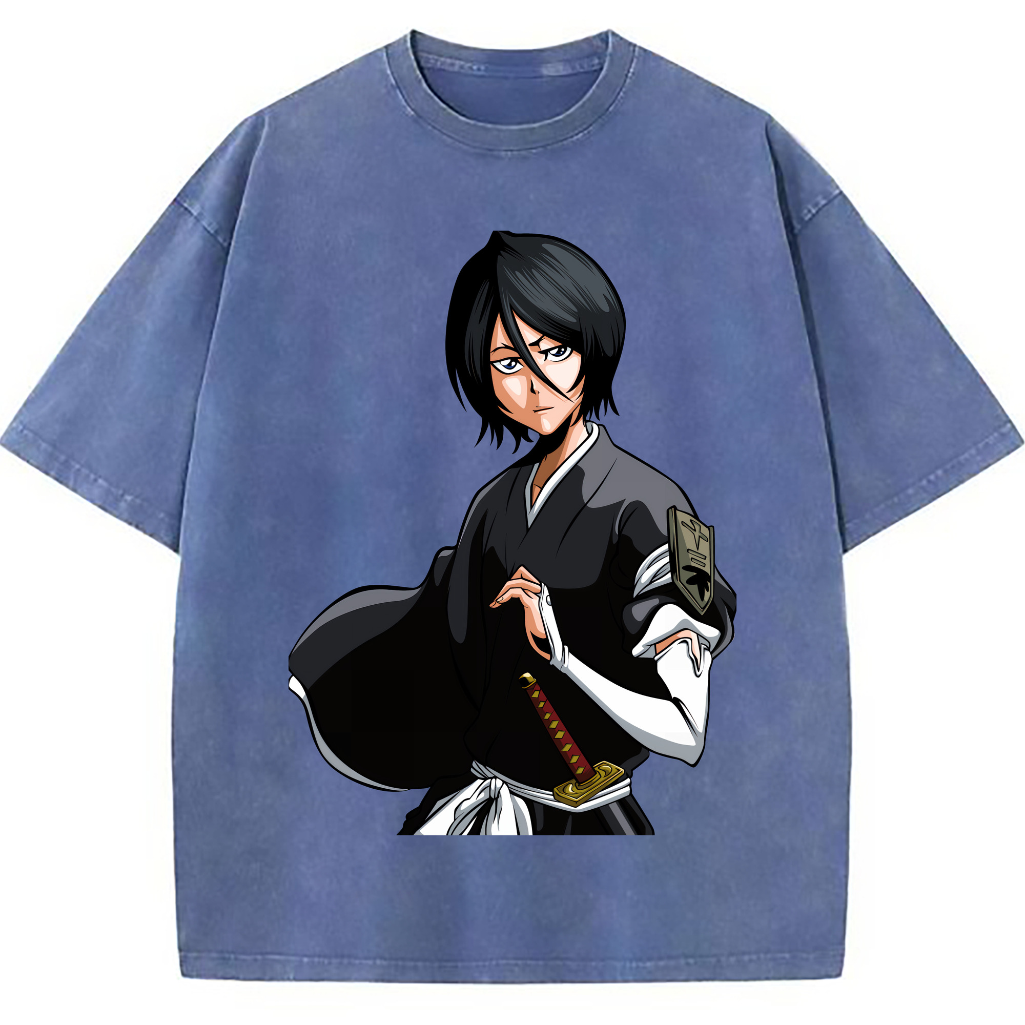 （画像用） ブリーチ 朽木ルキア BLEACH Kuchiki Rukia 綿100% ヴィンテージ風 半袖Tシャツ（フロントプリント）