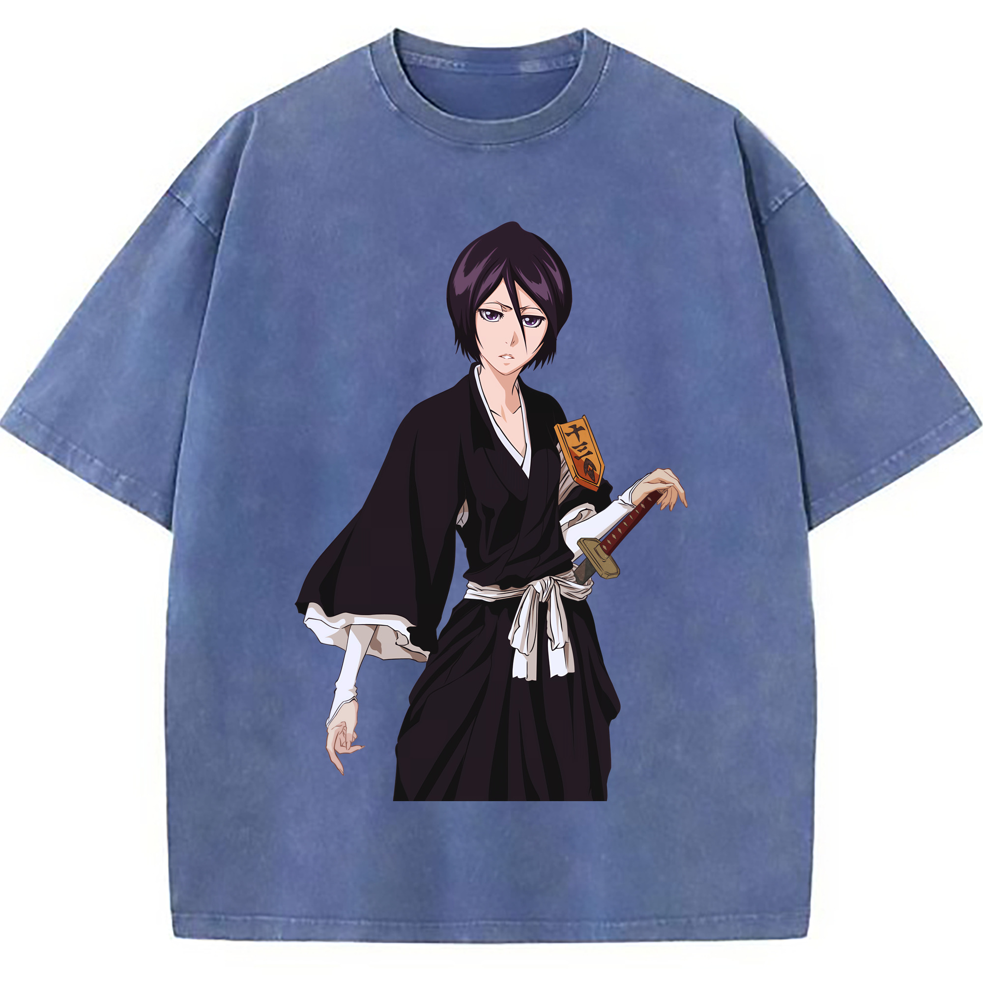 （画像用） ブリーチ 朽木ルキア BLEACH Kuchiki Rukia 綿100% ヴィンテージ風 半袖Tシャツ（フロントプリント）