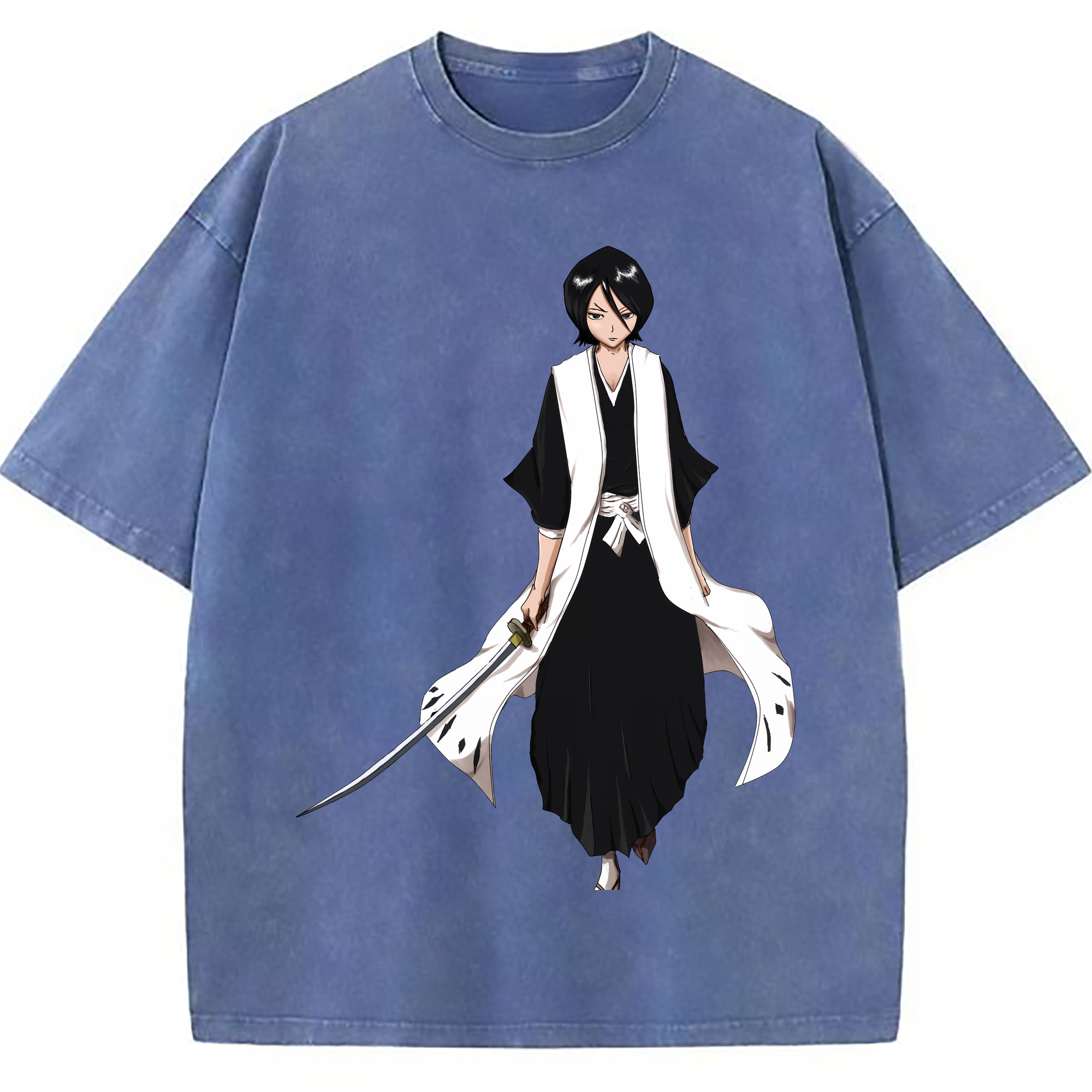 （画像用） ブリーチ 朽木ルキア BLEACH Kuchiki Rukia 綿100% ヴィンテージ風 半袖Tシャツ（フロントプリント）