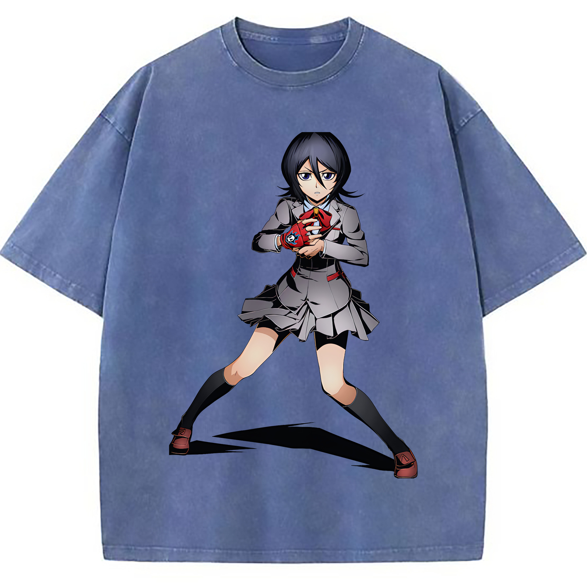 （画像用） ブリーチ 朽木ルキア BLEACH Kuchiki Rukia 綿100% ヴィンテージ風 半袖Tシャツ（フロントプリント）