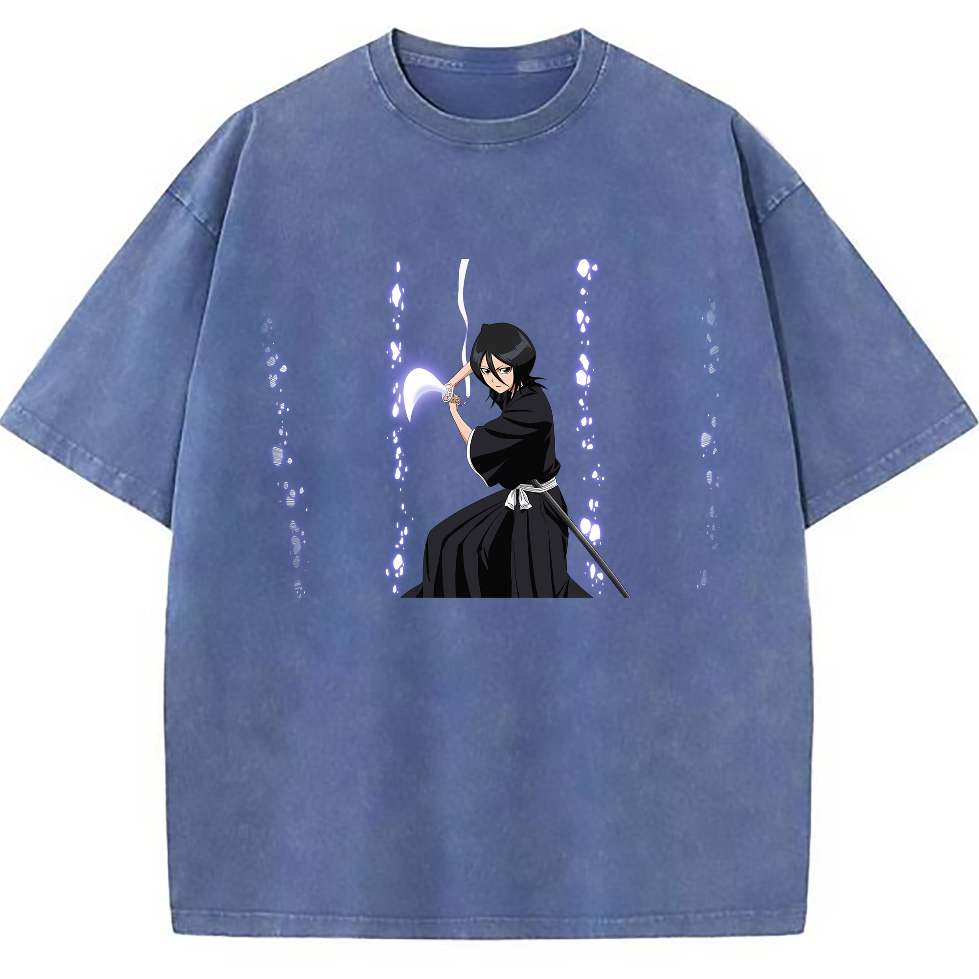 （画像用） ブリーチ 朽木ルキア BLEACH Kuchiki Rukia 綿100% ヴィンテージ風 半袖Tシャツ（フロントプリント）