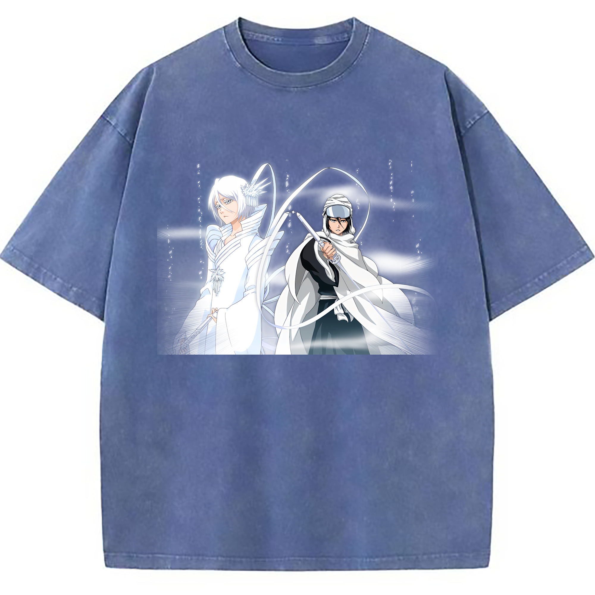 （画像用） ブリーチ 朽木ルキア BLEACH Kuchiki Rukia 綿100% ヴィンテージ風 半袖Tシャツ（フロントプリント）