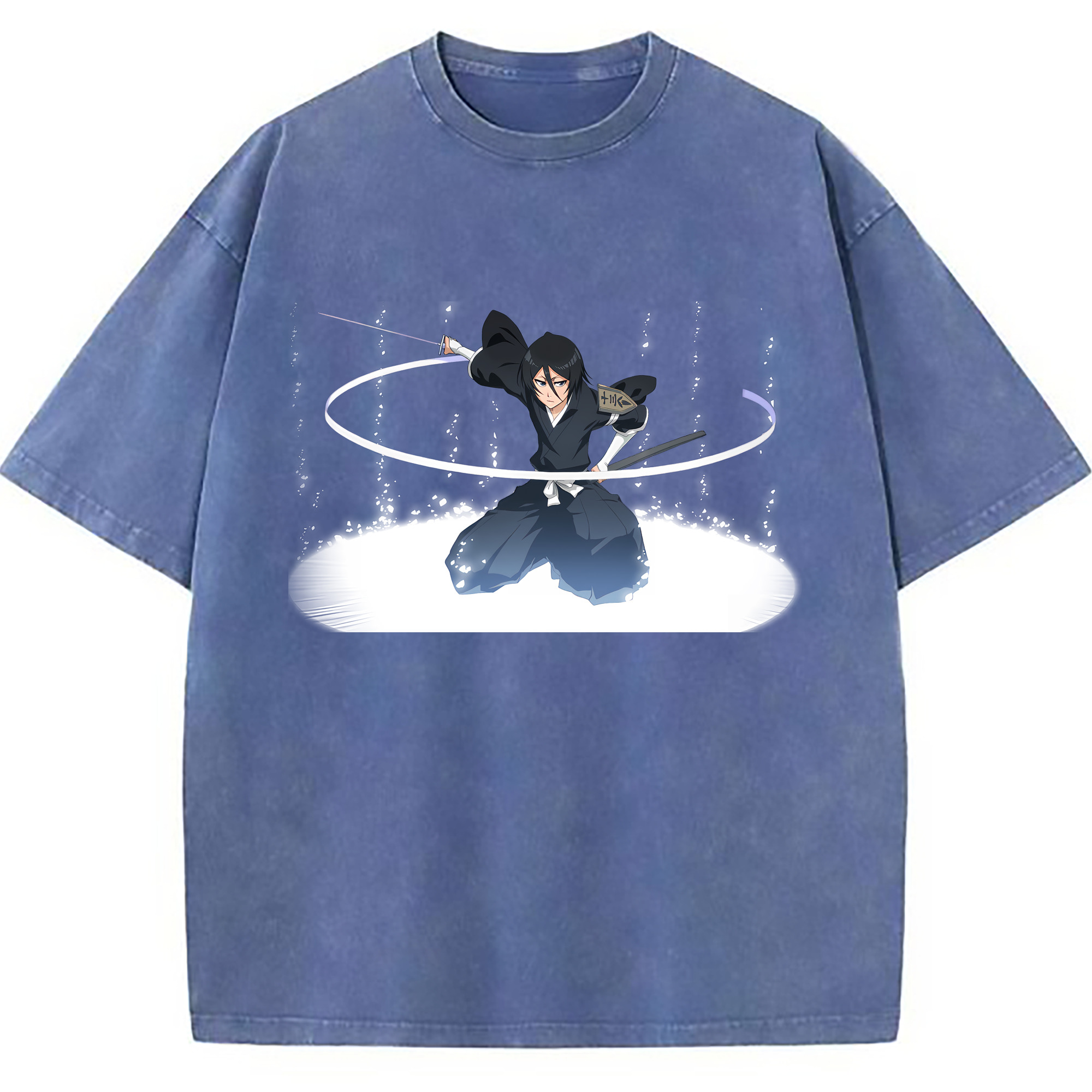 （画像用） ブリーチ 朽木ルキア BLEACH Kuchiki Rukia 綿100% ヴィンテージ風 半袖Tシャツ（フロントプリント）