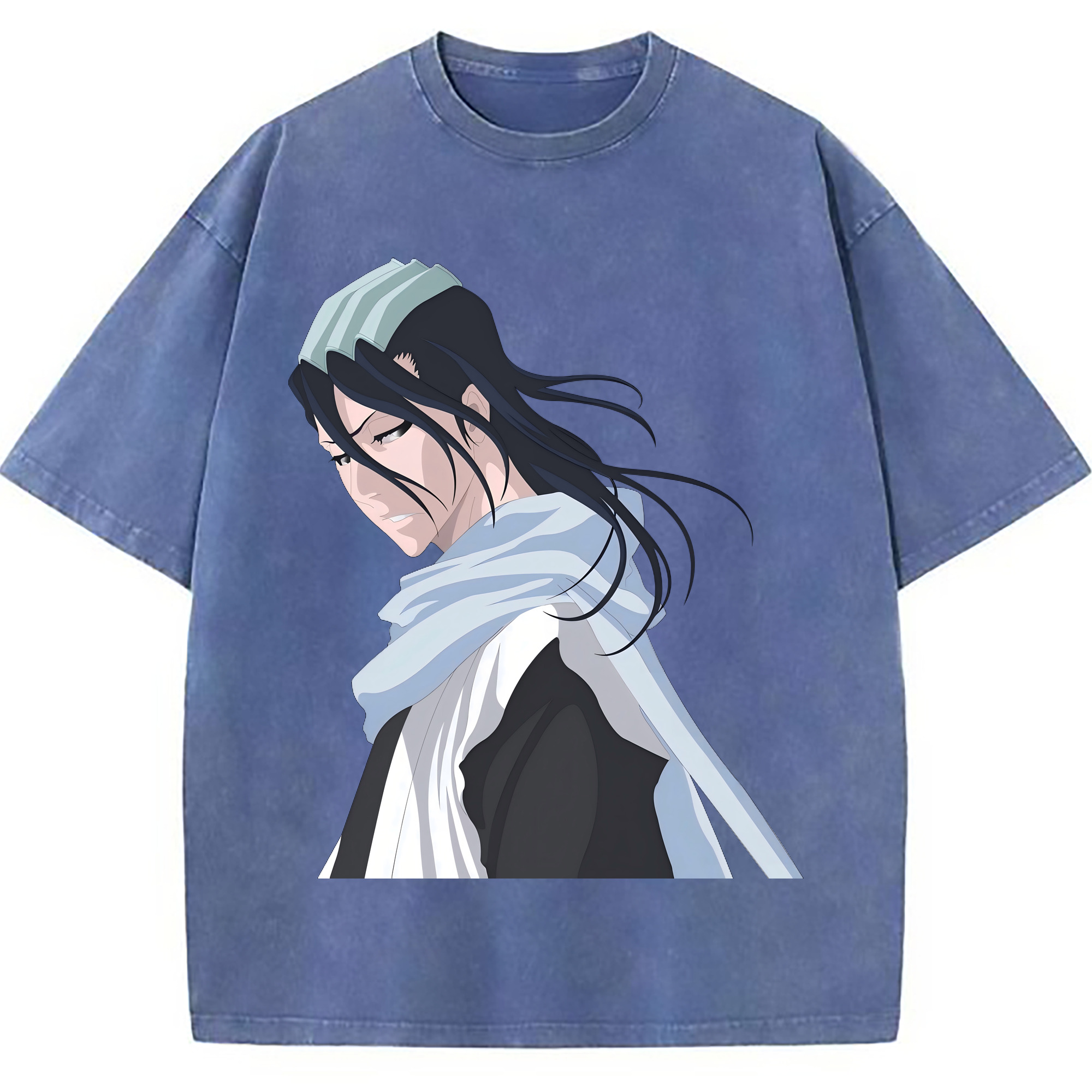 （画像用） ブリーチ くちき びゃくや BLEACH Kuchiki Byakuya 綿100% ヴィンテージ風 半袖Tシャツ（フロントプリント）