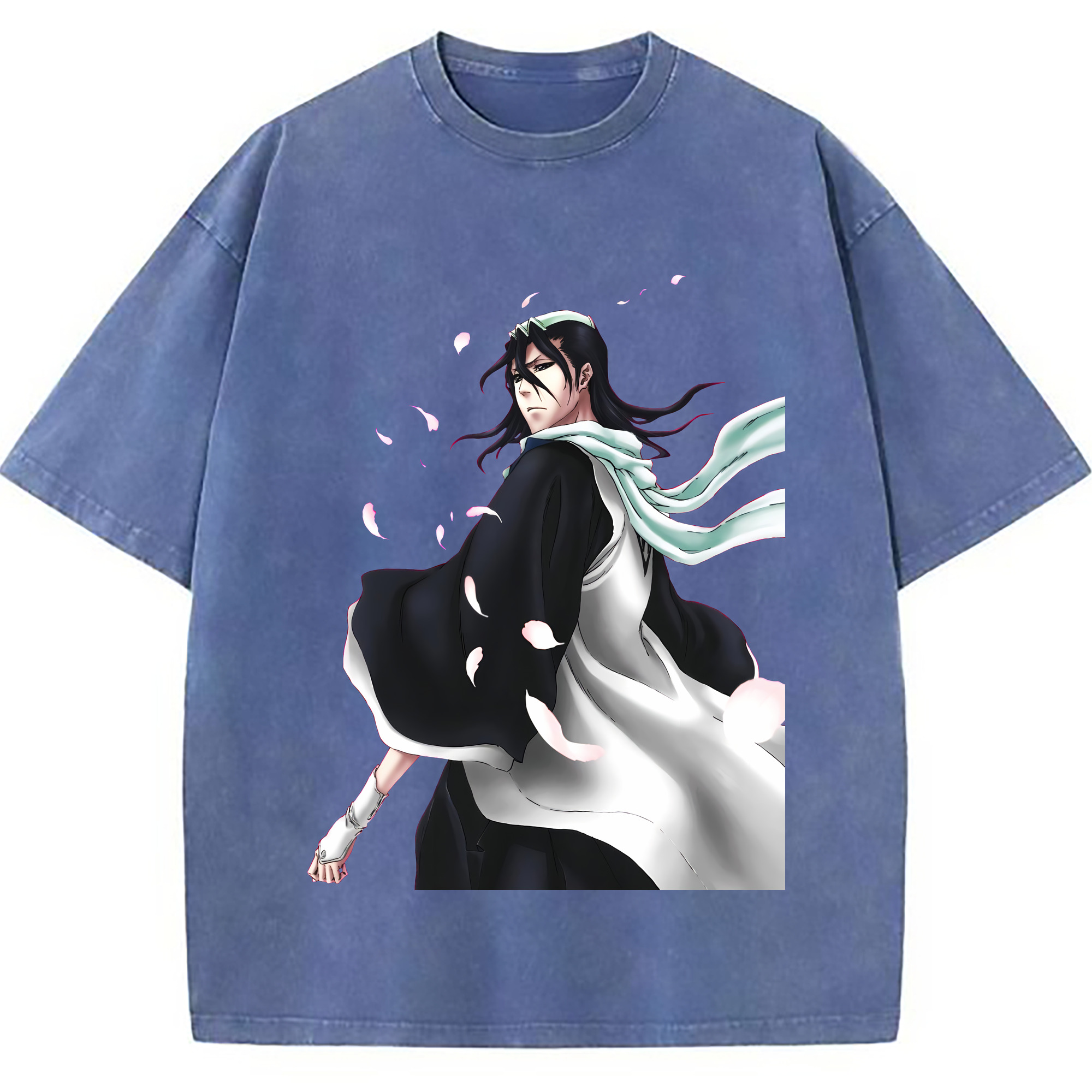 （画像用） ブリーチ くちき びゃくや BLEACH Kuchiki Byakuya 綿100% ヴィンテージ風 半袖Tシャツ（フロントプリント）