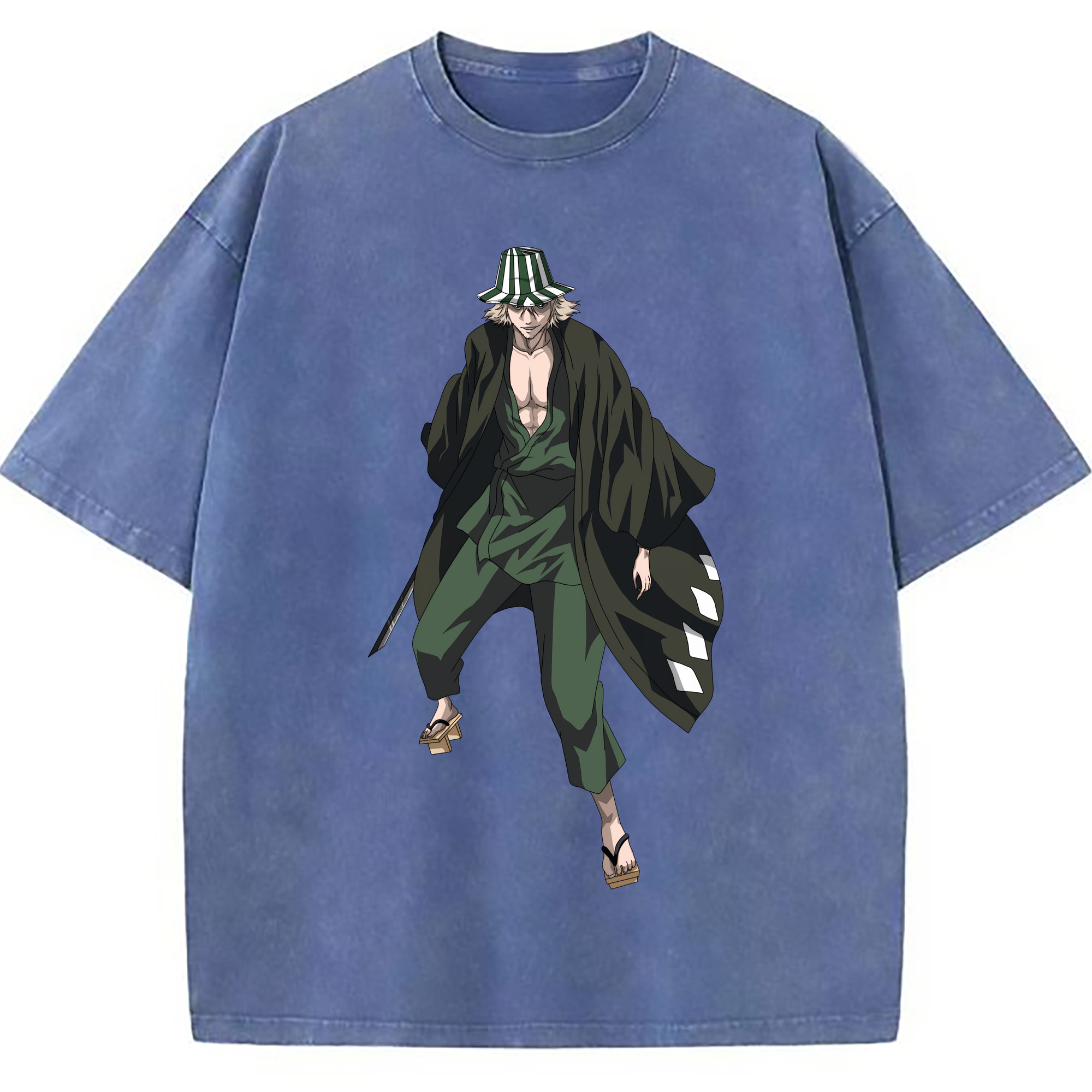（画像用） "ブリーチ 浦原 喜助（うらはら きすけ） BLEACH Urahara Kisuke " 綿100% ヴィンテージ風 半袖Tシャツ（フロントプリント）