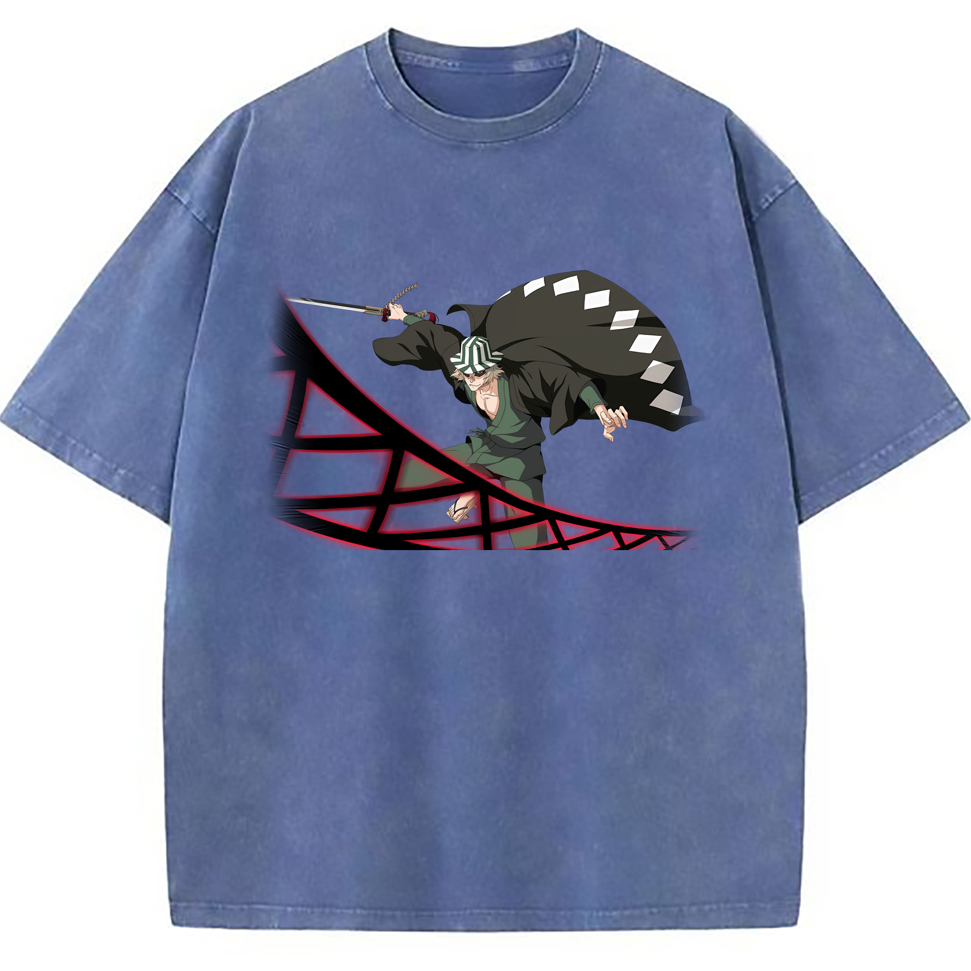 （画像用） "ブリーチ 浦原 喜助（うらはら きすけ） BLEACH Urahara Kisuke " 綿100% ヴィンテージ風 半袖Tシャツ（フロントプリント）
