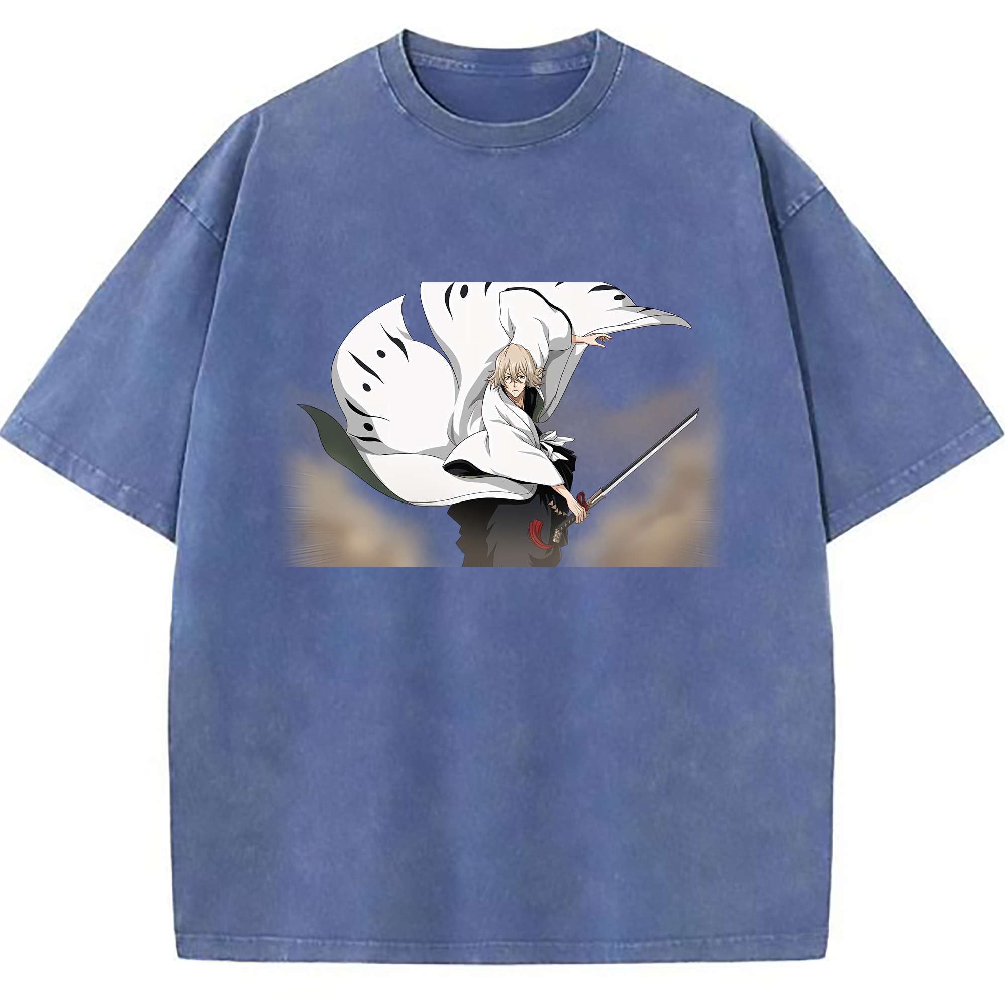 （画像用） "ブリーチ 浦原 喜助（うらはら きすけ） BLEACH Urahara Kisuke " 綿100% ヴィンテージ風 半袖Tシャツ（フロントプリント）