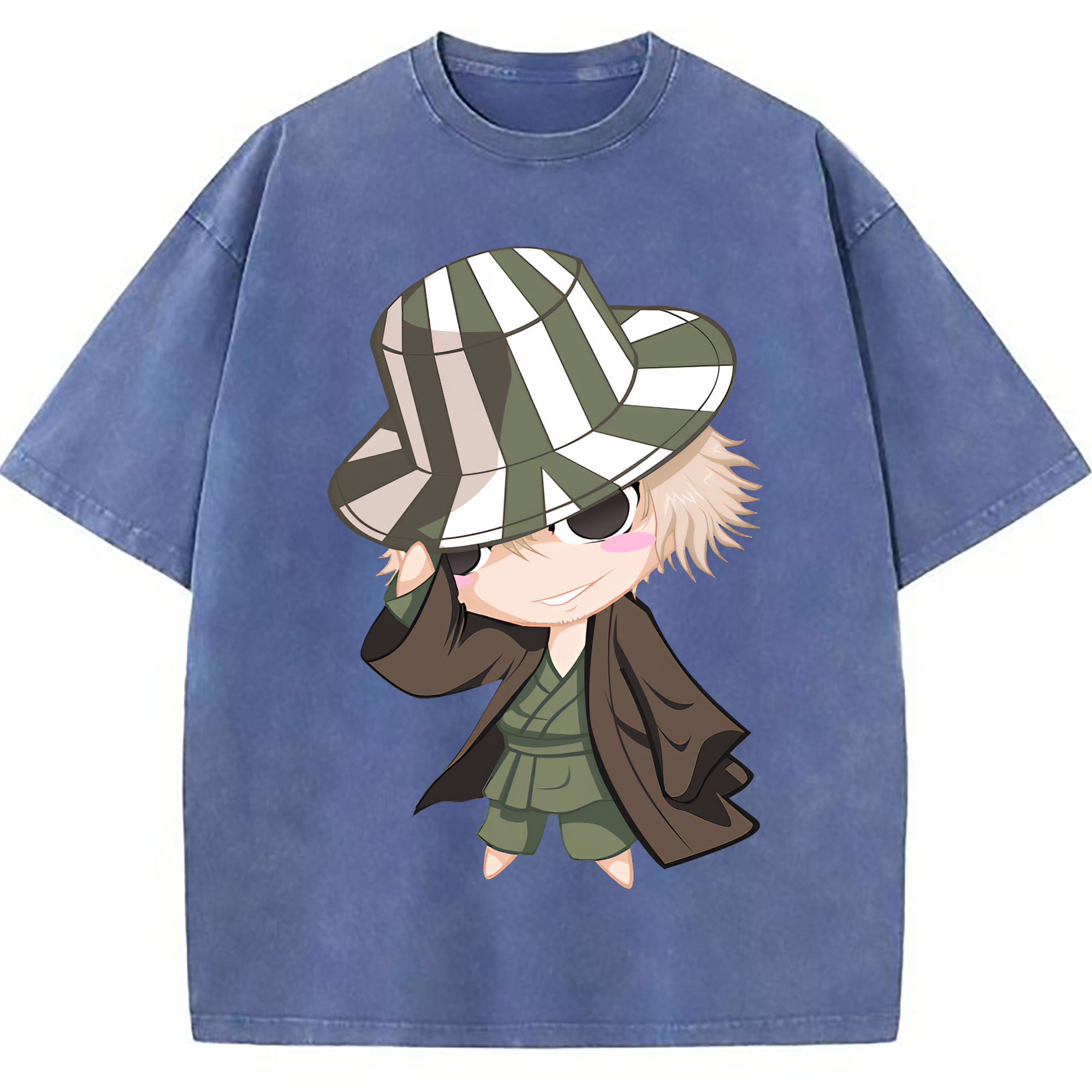 （画像用） "ブリーチ 浦原 喜助（うらはら きすけ） BLEACH Urahara Kisuke " 綿100% ヴィンテージ風 半袖Tシャツ（フロントプリント）