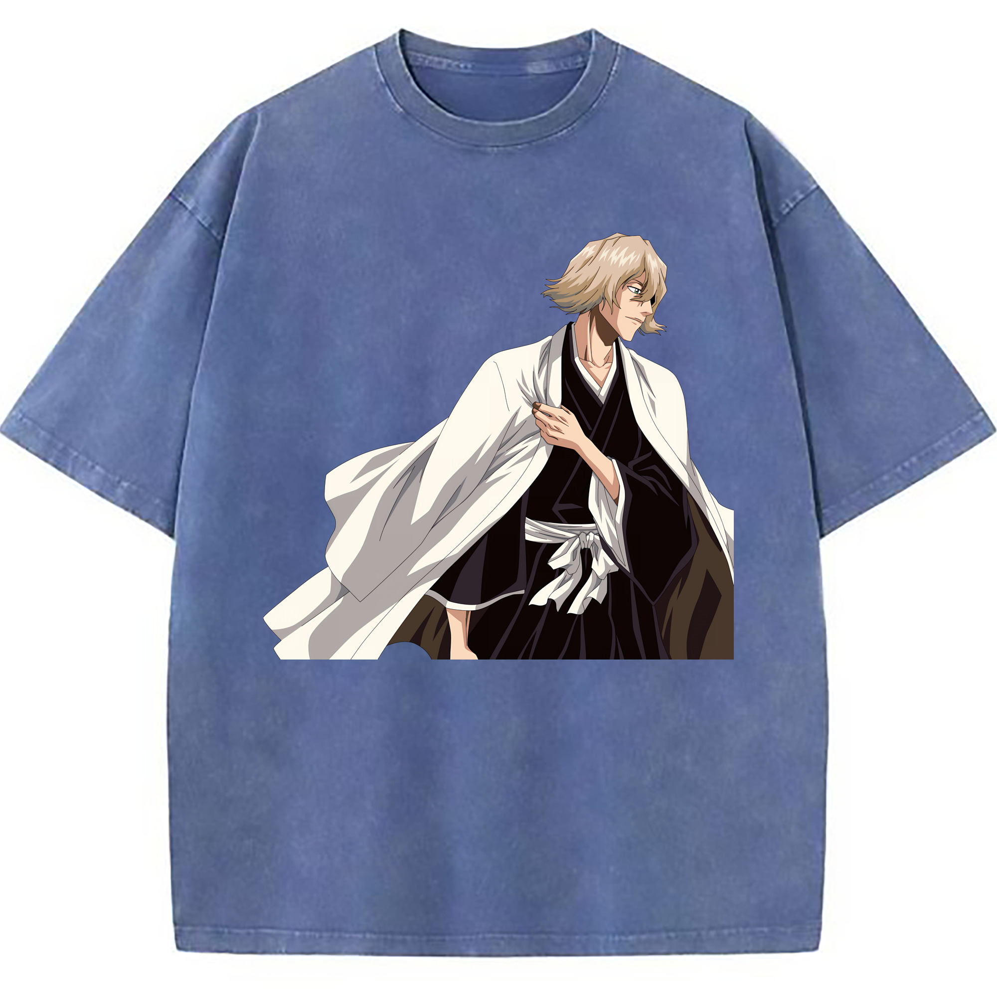 （画像用） "ブリーチ 浦原 喜助（うらはら きすけ） BLEACH Urahara Kisuke " 綿100% ヴィンテージ風 半袖Tシャツ（フロントプリント）