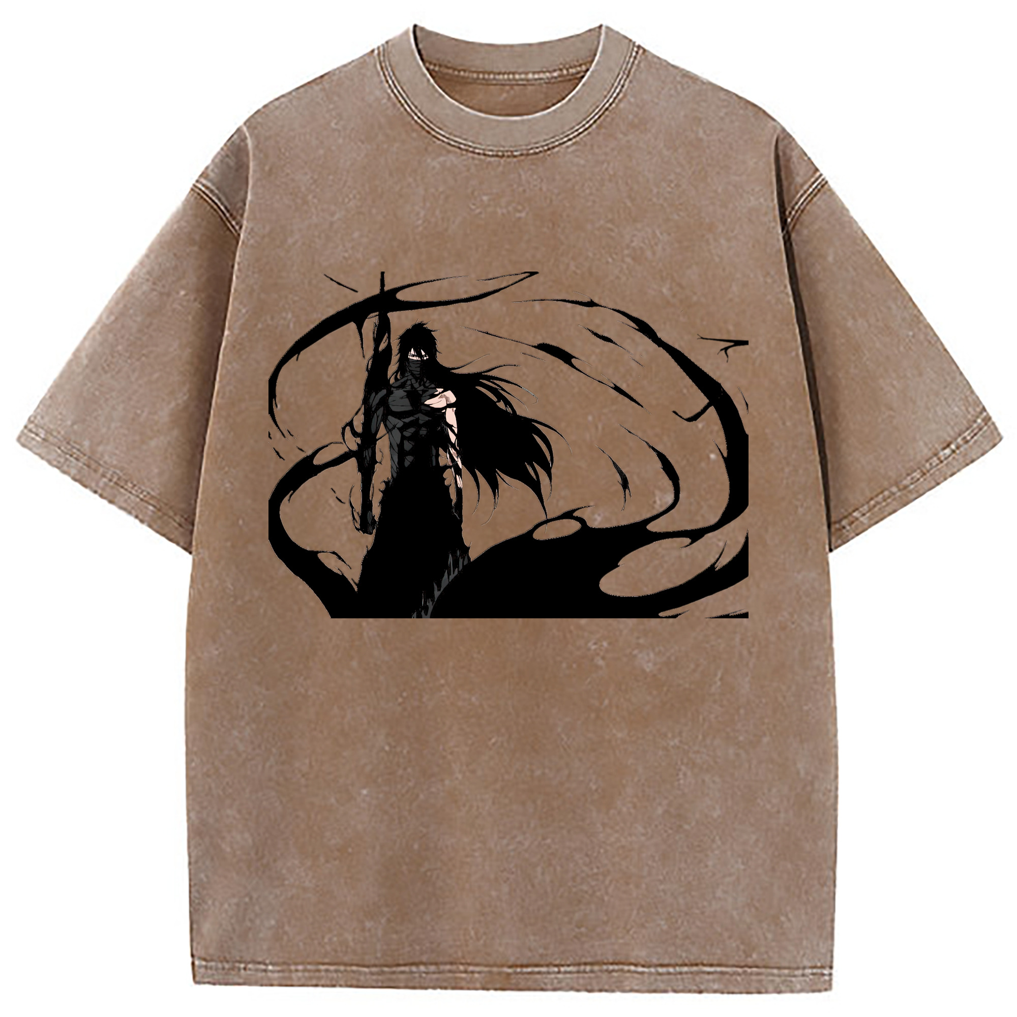 （画像用） ブリーチ 黒崎一護（くろさき いちご）BLEACH Kurosaki Ichigo 綿100% ヴィンテージ風 半袖Tシャツ（フロントプリント）