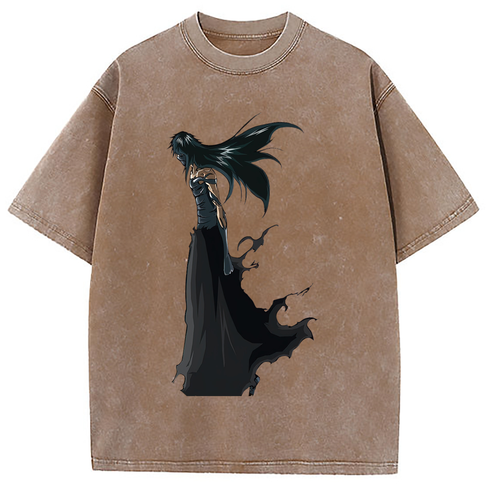 （画像用） ブリーチ 黒崎一護（くろさき いちご）BLEACH Kurosaki Ichigo 綿100% ヴィンテージ風 半袖Tシャツ（フロントプリント）