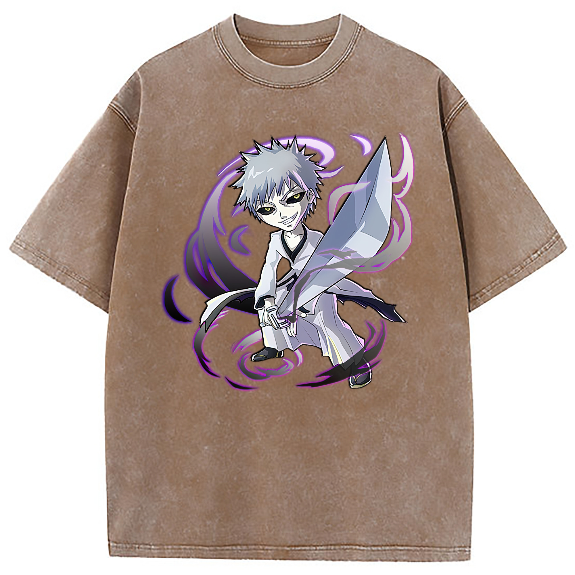 （画像用） ブリーチ 黒崎一護（くろさき いちご）BLEACH Kurosaki Ichigo 綿100% ヴィンテージ風 半袖Tシャツ（フロントプリント）