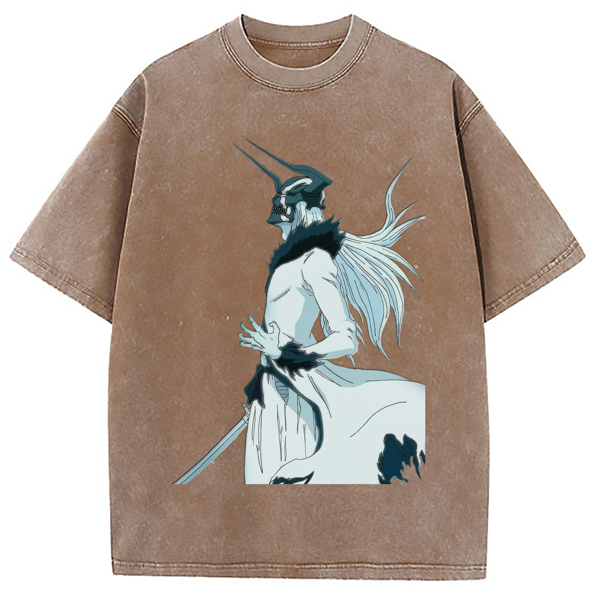 （画像用） ブリーチ 黒崎一護（くろさき いちご）BLEACH Kurosaki Ichigo 綿100% ヴィンテージ風 半袖Tシャツ（フロントプリント）