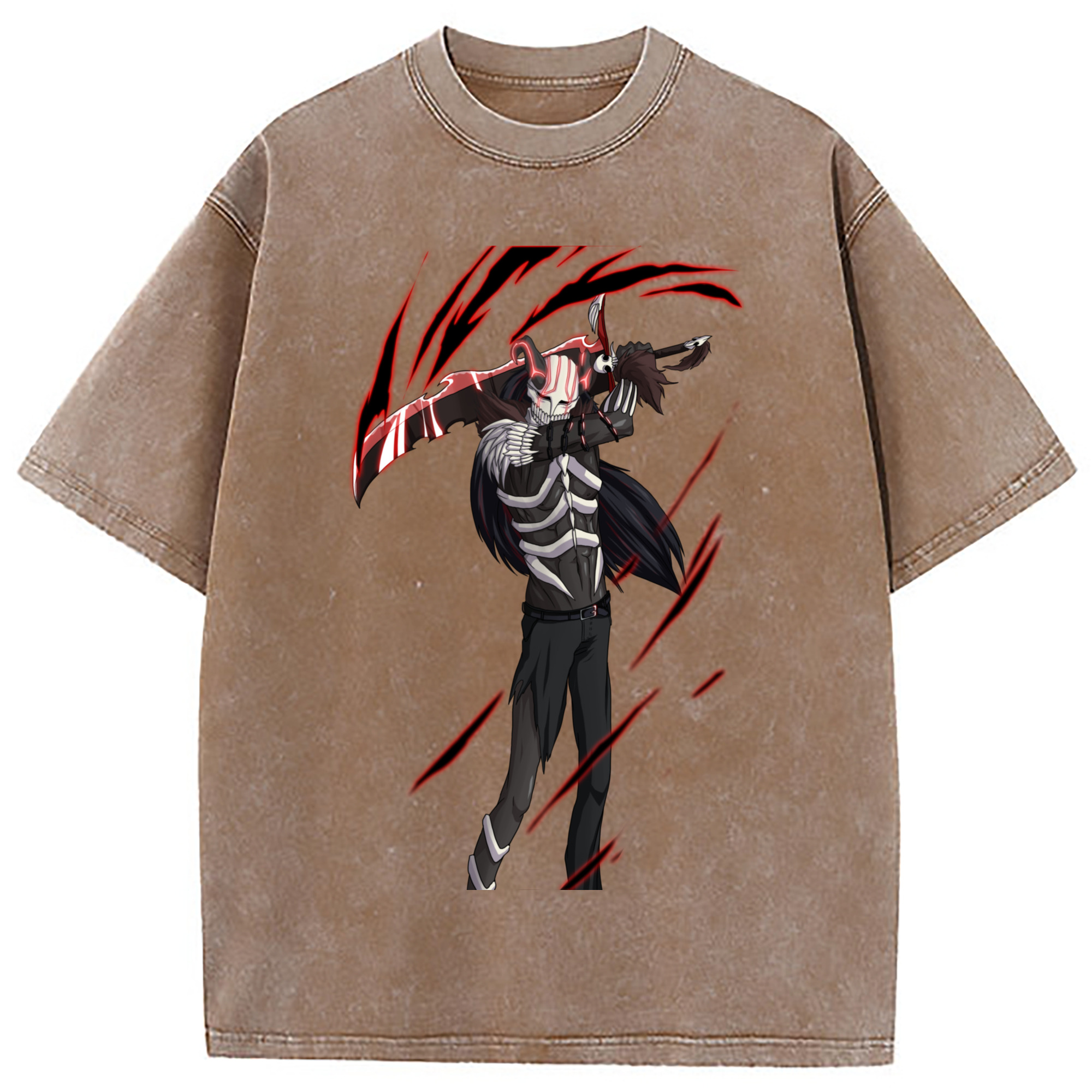 （画像用） ブリーチ 黒崎一護（くろさき いちご）BLEACH Kurosaki Ichigo 綿100% ヴィンテージ風 半袖Tシャツ（フロントプリント）