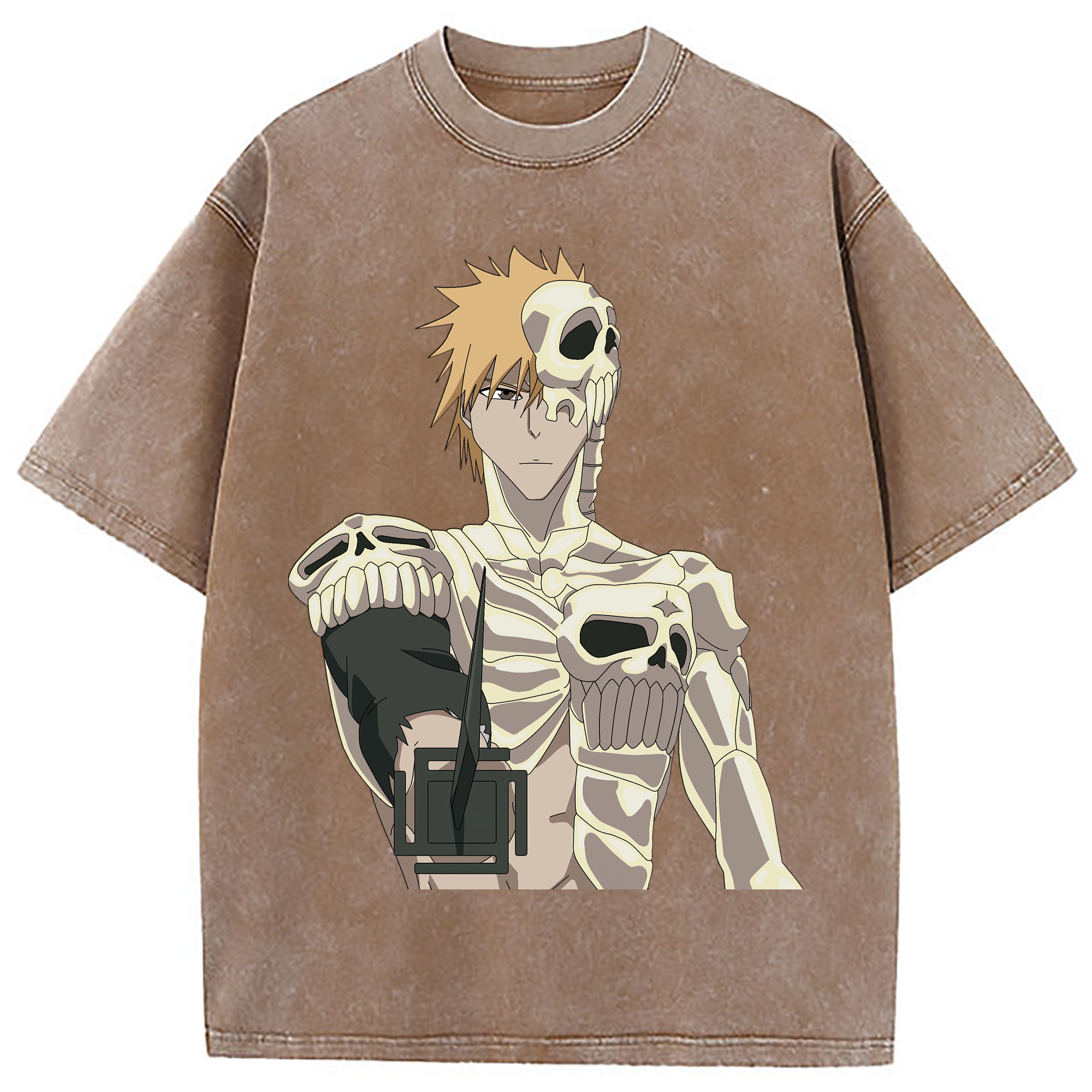 （画像用） ブリーチ 黒崎一護（くろさき いちご）BLEACH Kurosaki Ichigo 綿100% ヴィンテージ風 半袖Tシャツ（フロントプリント）