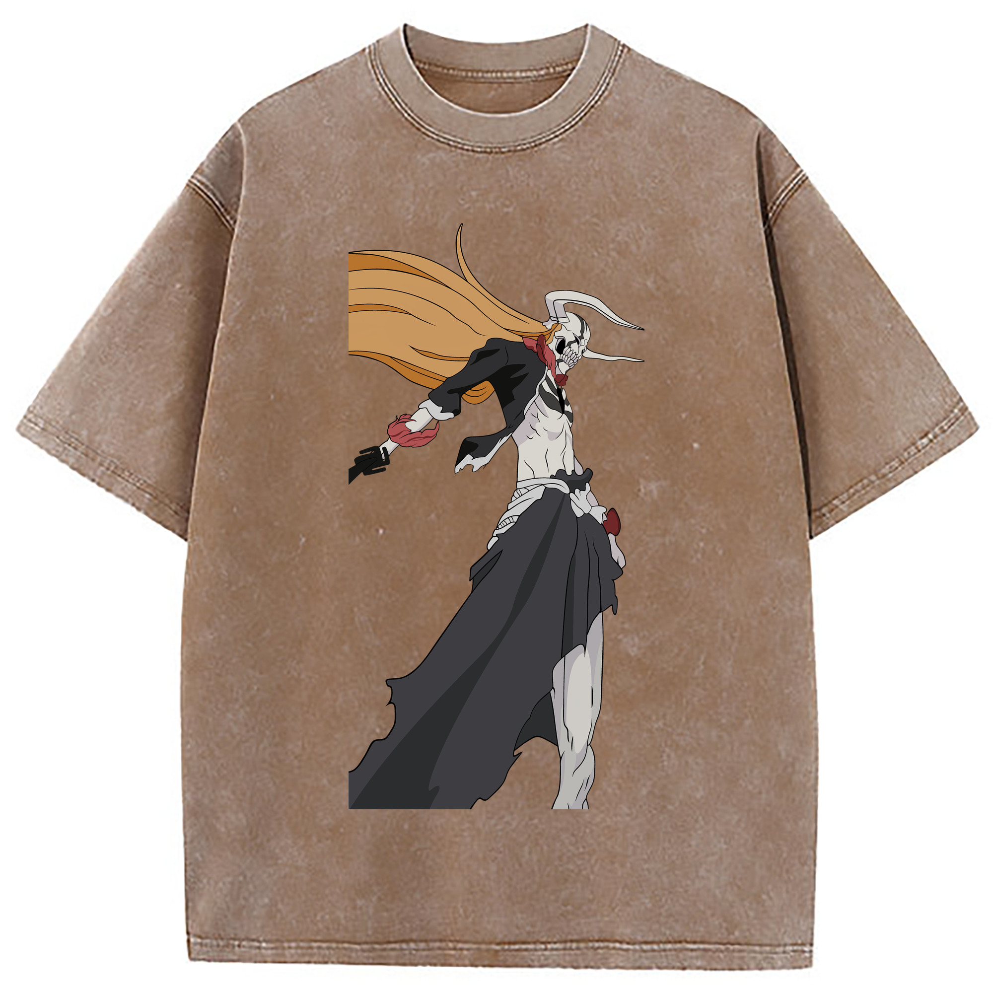 （画像用） ブリーチ 黒崎一護（くろさき いちご）BLEACH Kurosaki Ichigo 綿100% ヴィンテージ風 半袖Tシャツ（フロントプリント）