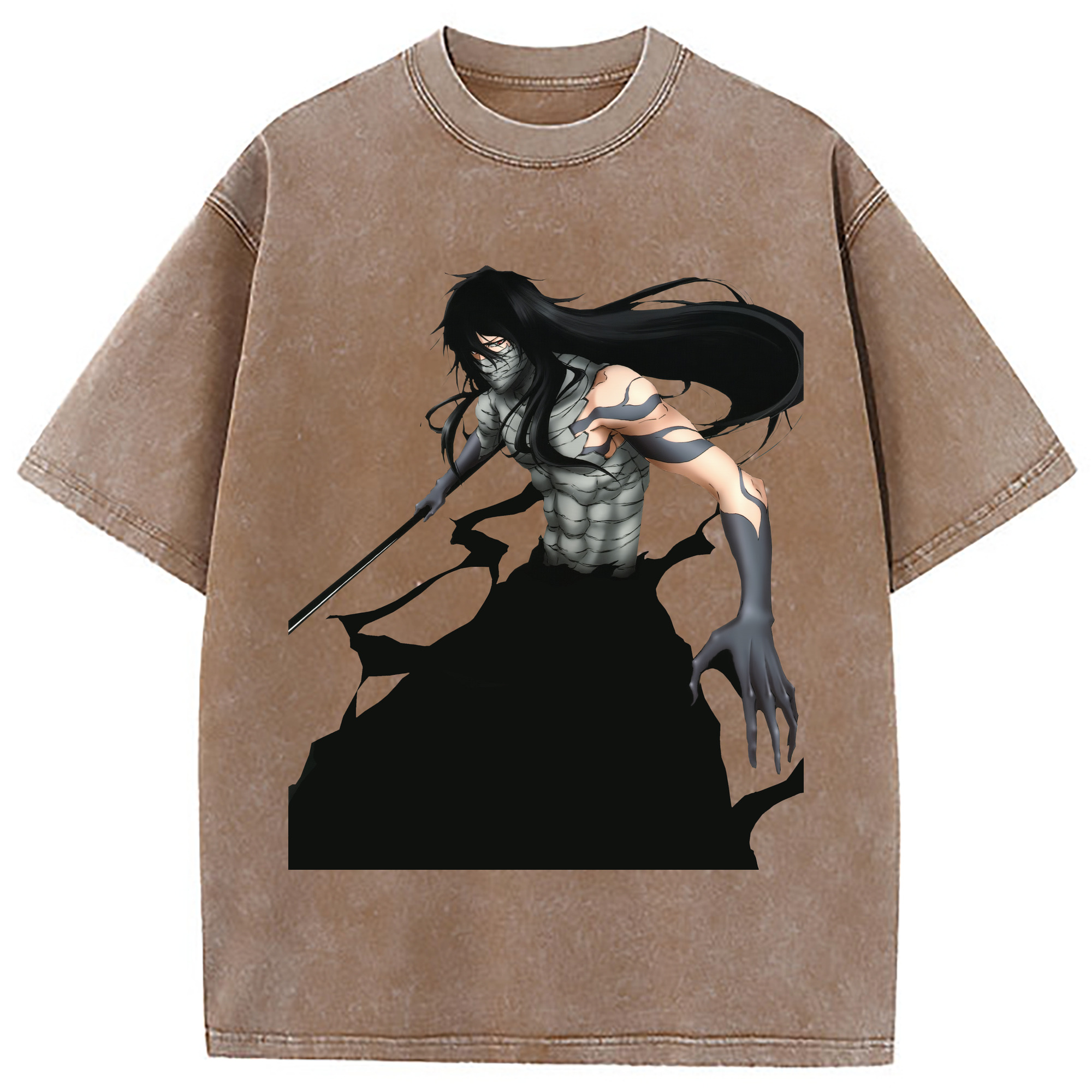 （画像用） ブリーチ 黒崎一護（くろさき いちご）BLEACH Kurosaki Ichigo 綿100% ヴィンテージ風 半袖Tシャツ（フロントプリント）