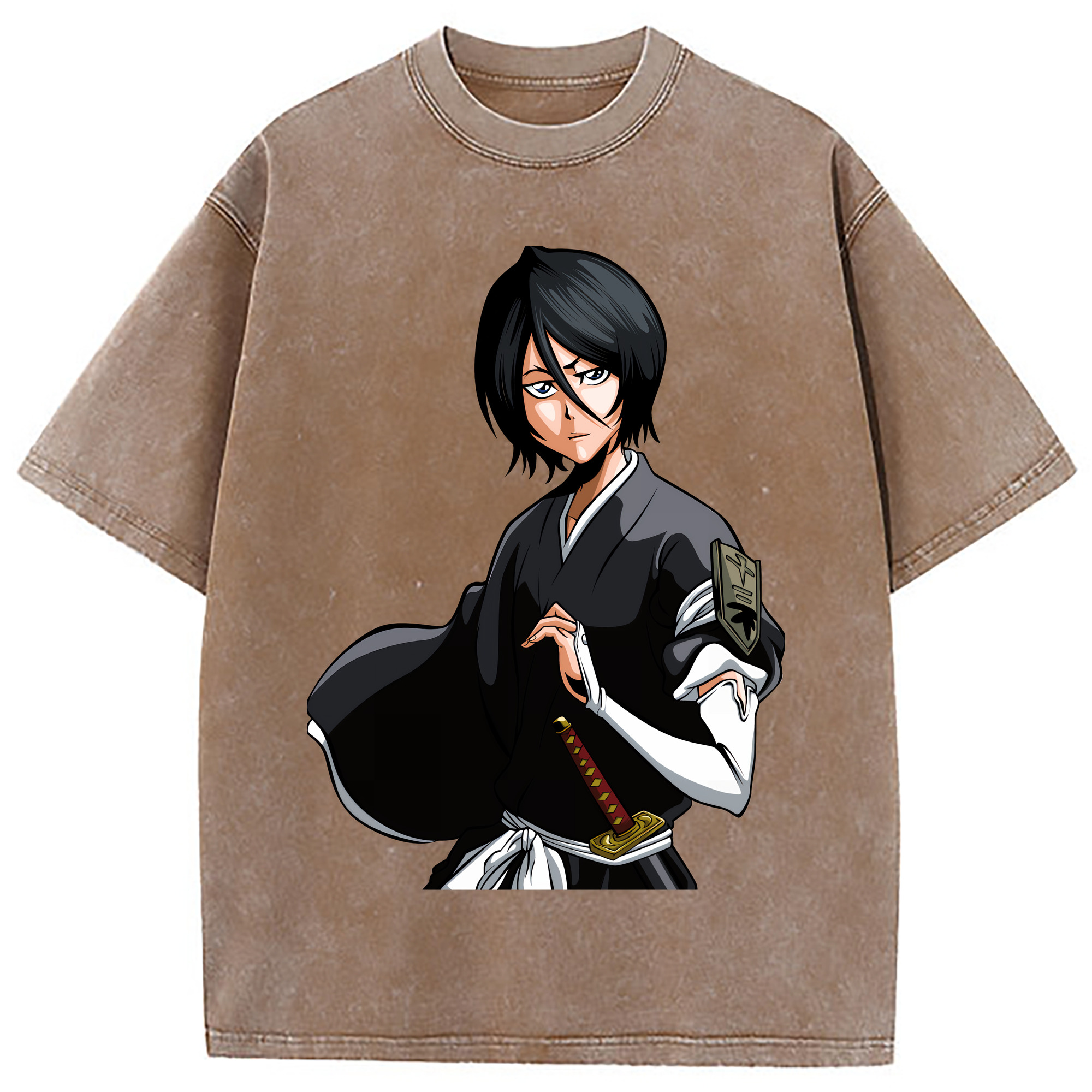 （画像用） ブリーチ 朽木ルキア BLEACH Kuchiki Rukia 綿100% ヴィンテージ風 半袖Tシャツ（フロントプリント）