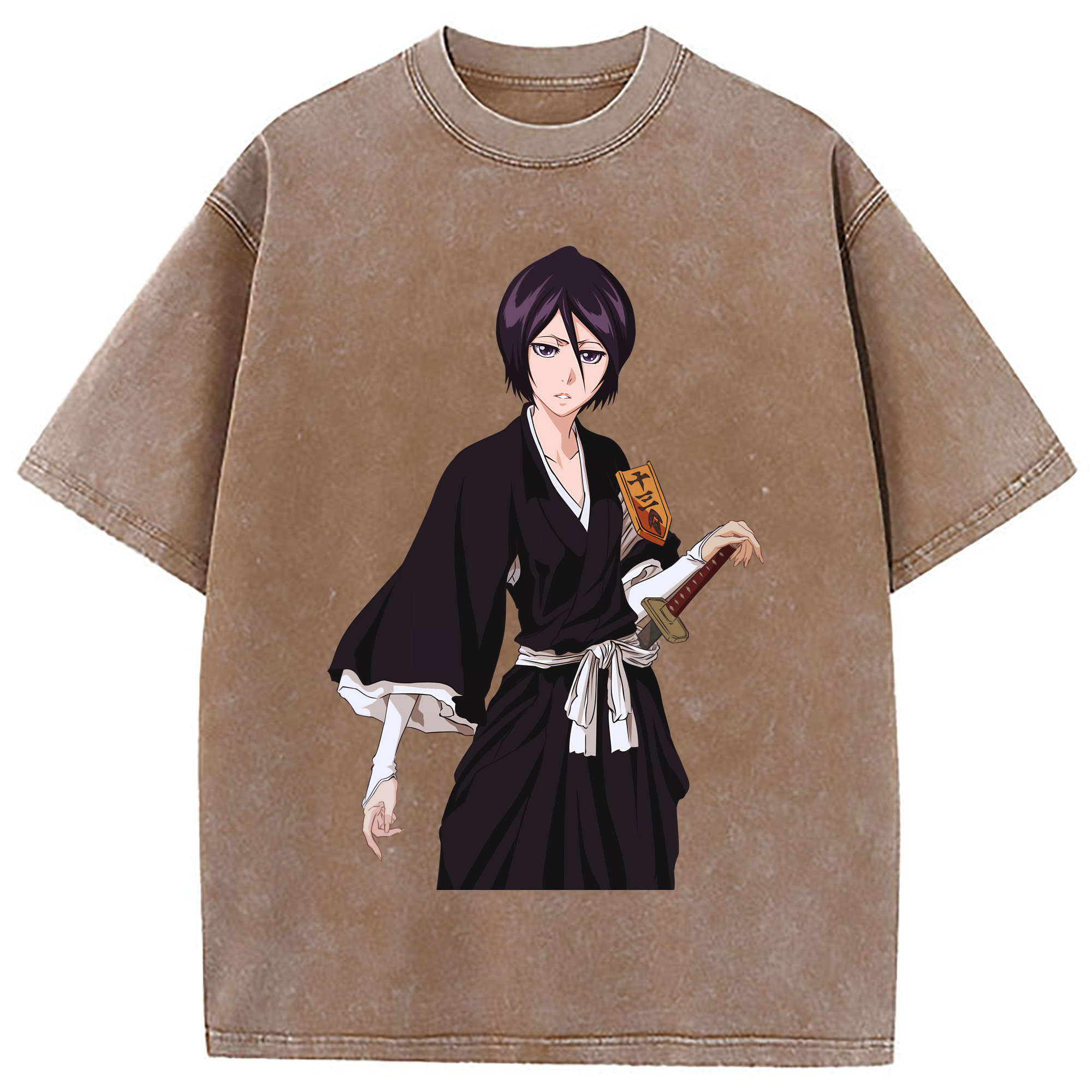 （画像用） ブリーチ 朽木ルキア BLEACH Kuchiki Rukia 綿100% ヴィンテージ風 半袖Tシャツ（フロントプリント）