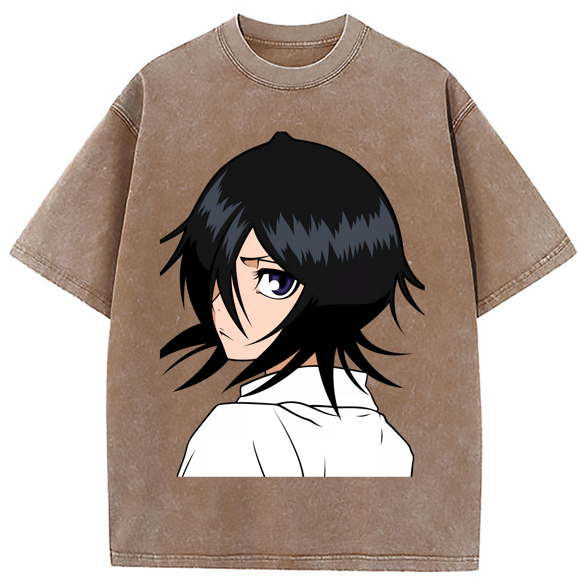（画像用） ブリーチ 朽木ルキア BLEACH Kuchiki Rukia 綿100% ヴィンテージ風 半袖Tシャツ（フロントプリント）