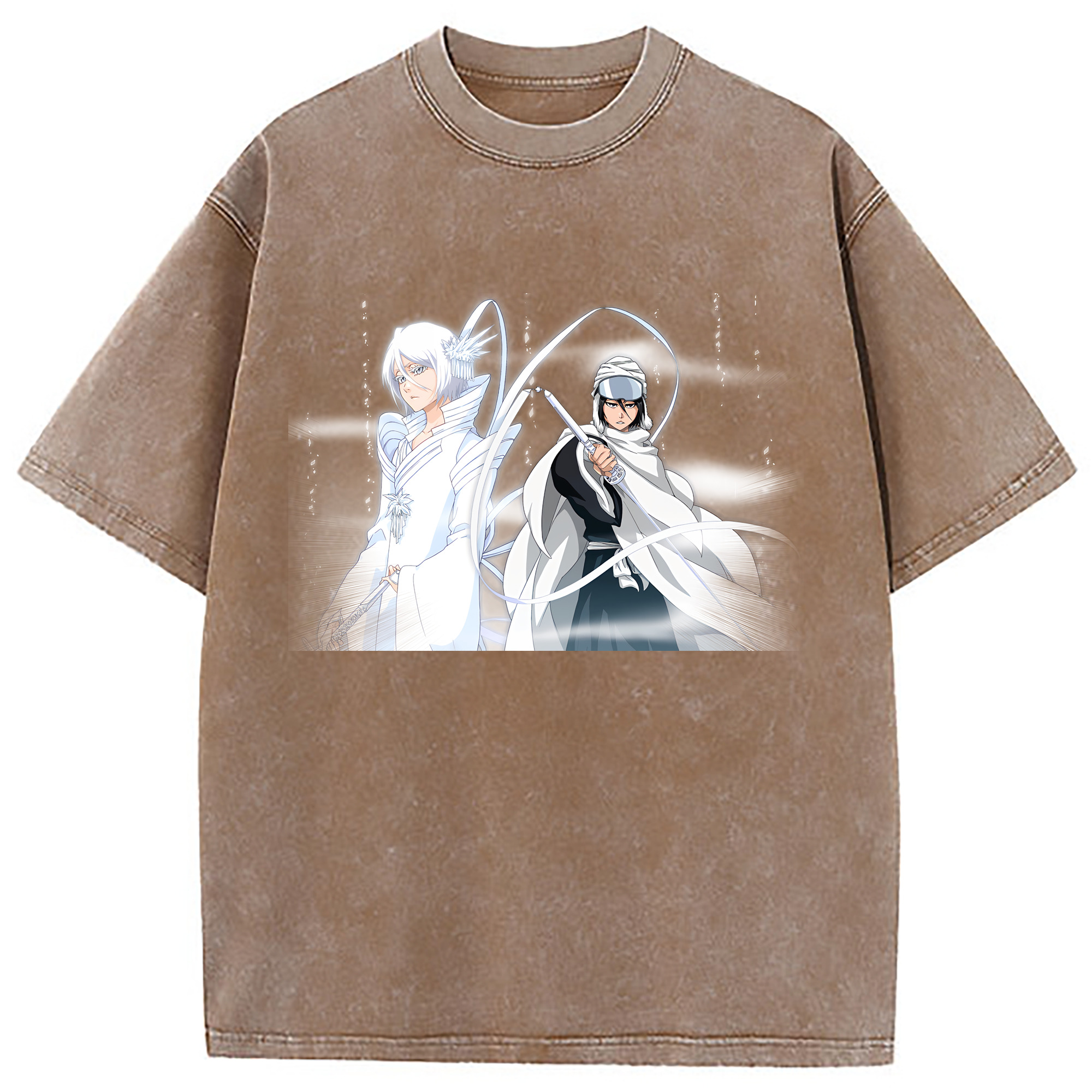 （画像用） ブリーチ 朽木ルキア BLEACH Kuchiki Rukia 綿100% ヴィンテージ風 半袖Tシャツ（フロントプリント）