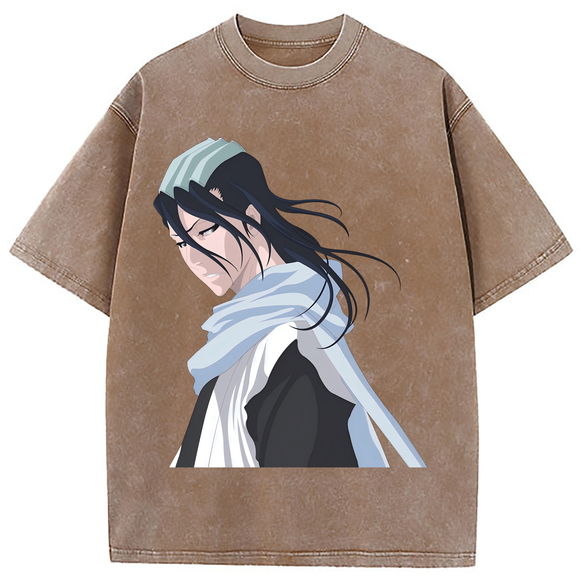 （画像用） ブリーチ くちき びゃくや BLEACH Kuchiki Byakuya 綿100% ヴィンテージ風 半袖Tシャツ（フロントプリント）
