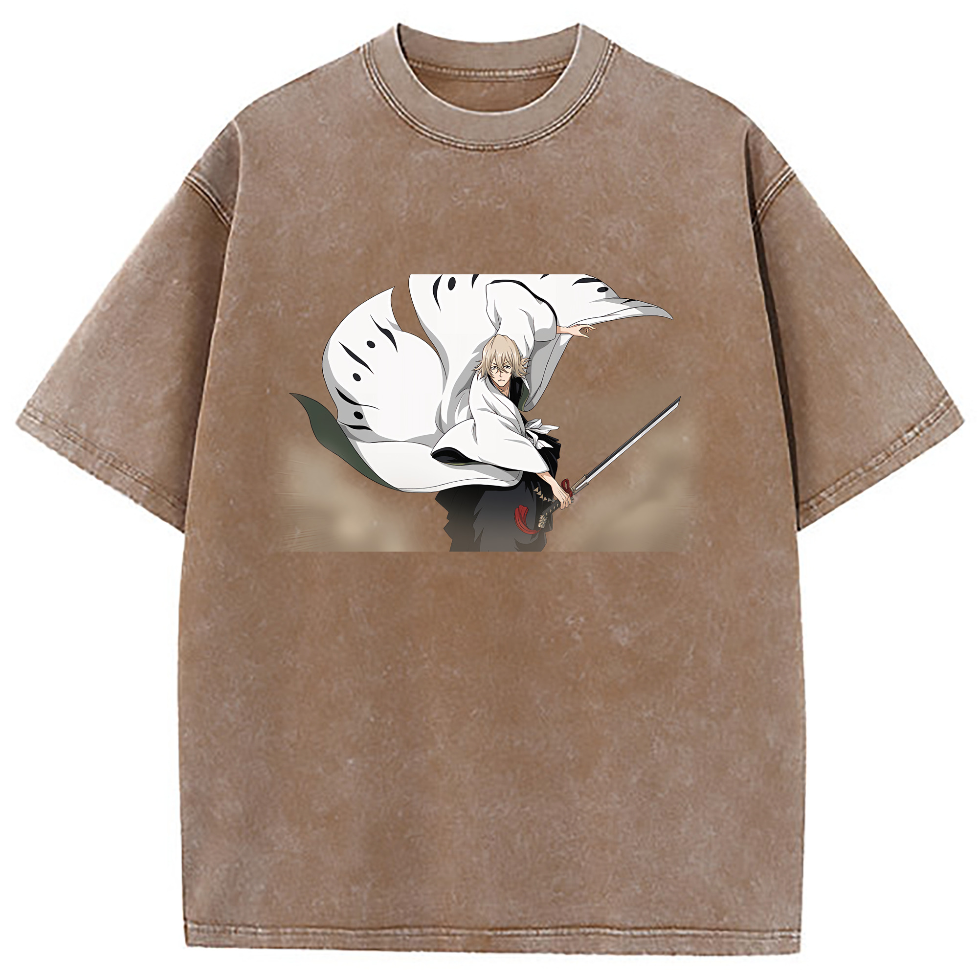 （画像用） "ブリーチ 浦原 喜助（うらはら きすけ） BLEACH Urahara Kisuke " 綿100% ヴィンテージ風 半袖Tシャツ（フロントプリント）