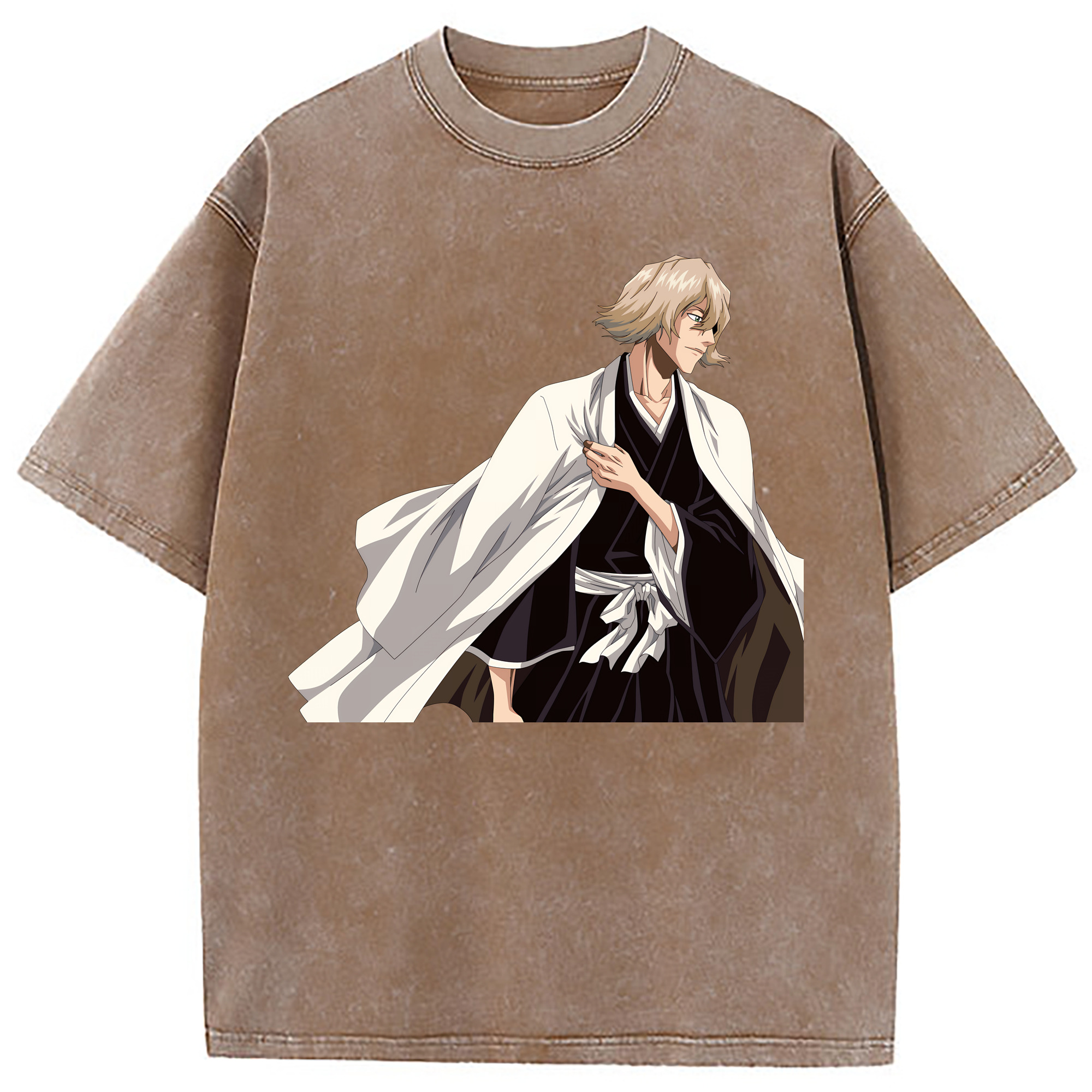 （画像用） "ブリーチ 浦原 喜助（うらはら きすけ） BLEACH Urahara Kisuke " 綿100% ヴィンテージ風 半袖Tシャツ（フロントプリント）