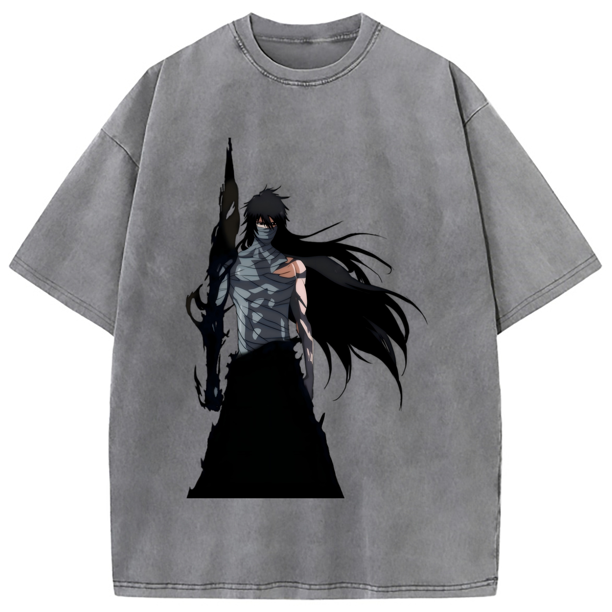 （画像用） ブリーチ 黒崎一護（くろさき いちご）BLEACH Kurosaki Ichigo 綿100% ヴィンテージ風 半袖Tシャツ（フロントプリント）