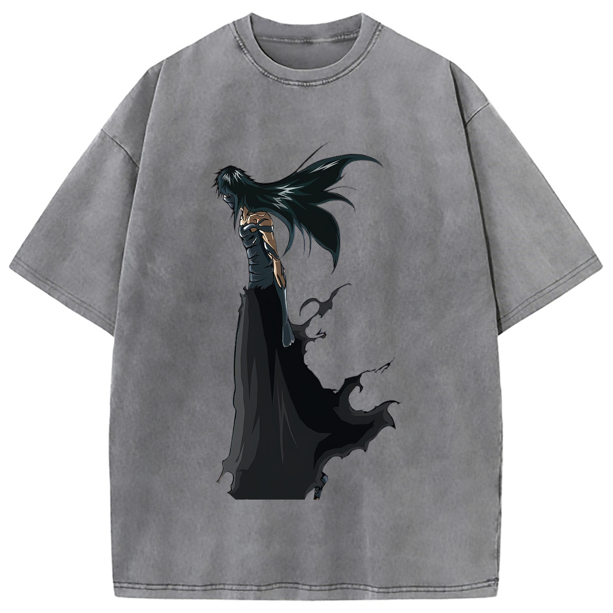 （画像用） ブリーチ 黒崎一護（くろさき いちご）BLEACH Kurosaki Ichigo 綿100% ヴィンテージ風 半袖Tシャツ（フロントプリント）