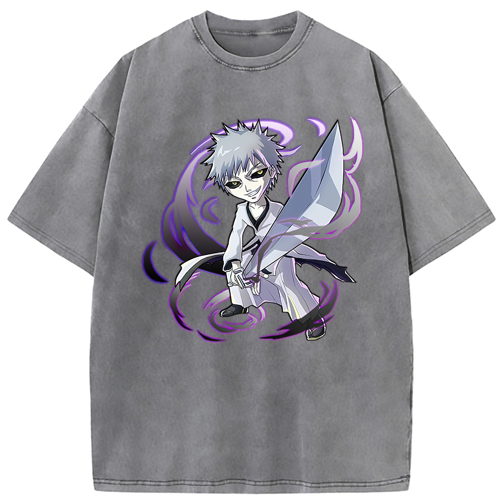 （画像用） ブリーチ 黒崎一護（くろさき いちご）BLEACH Kurosaki Ichigo 綿100% ヴィンテージ風 半袖Tシャツ（フロントプリント）