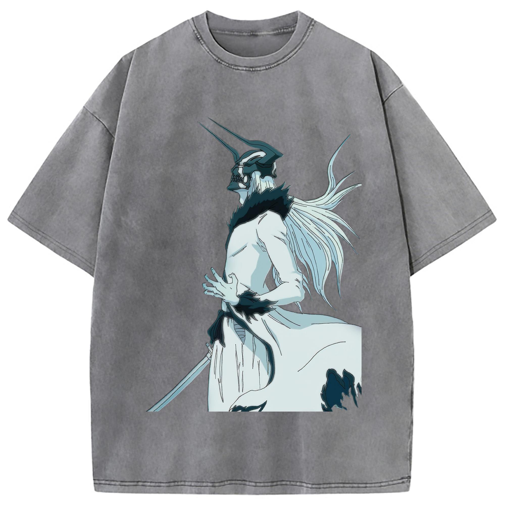 （画像用） ブリーチ 黒崎一護（くろさき いちご）BLEACH Kurosaki Ichigo 綿100% ヴィンテージ風 半袖Tシャツ（フロントプリント）